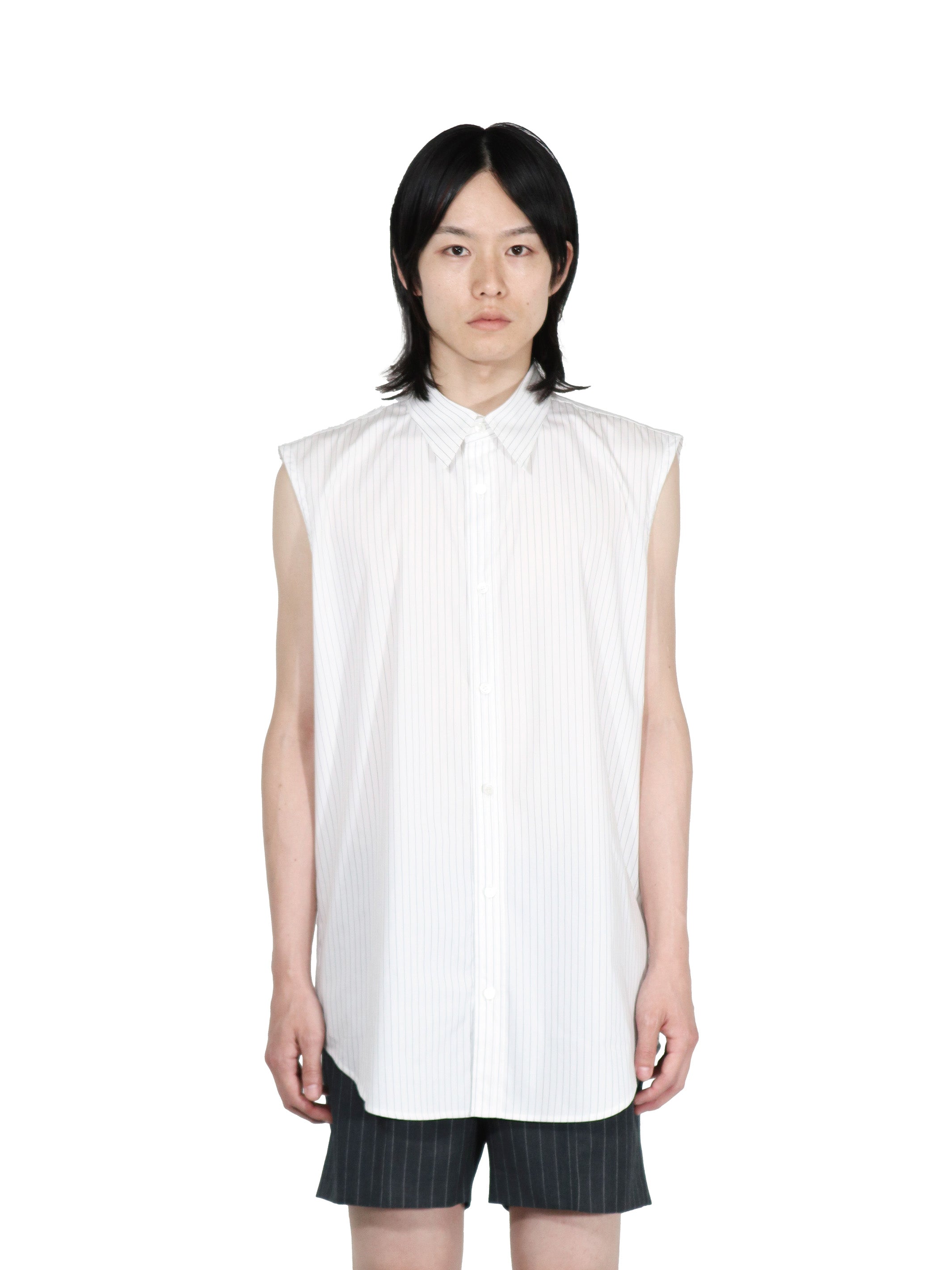 POPLIN SLEEVELESS SHIRT