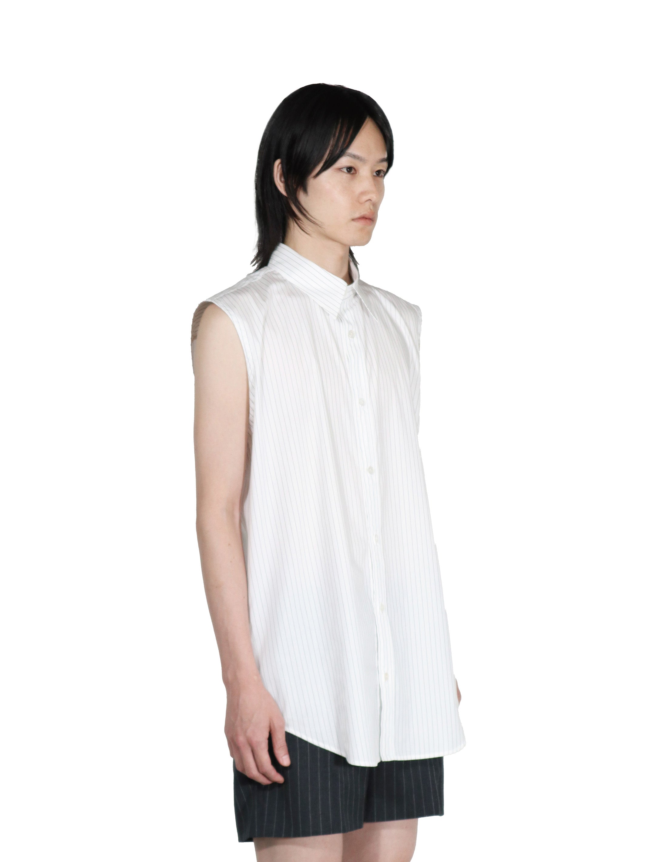 POPLIN SLEEVELESS SHIRT