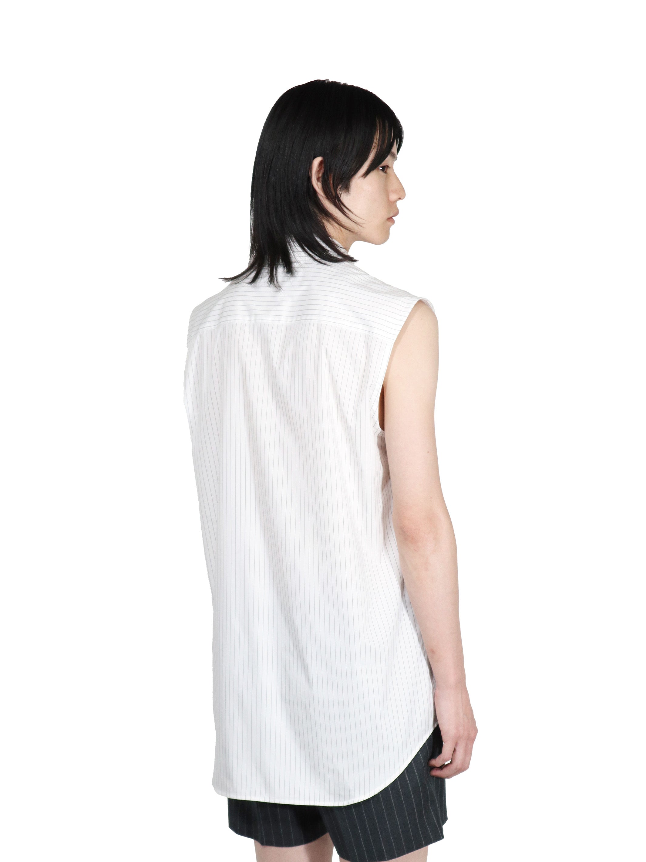 POPLIN SLEEVELESS SHIRT