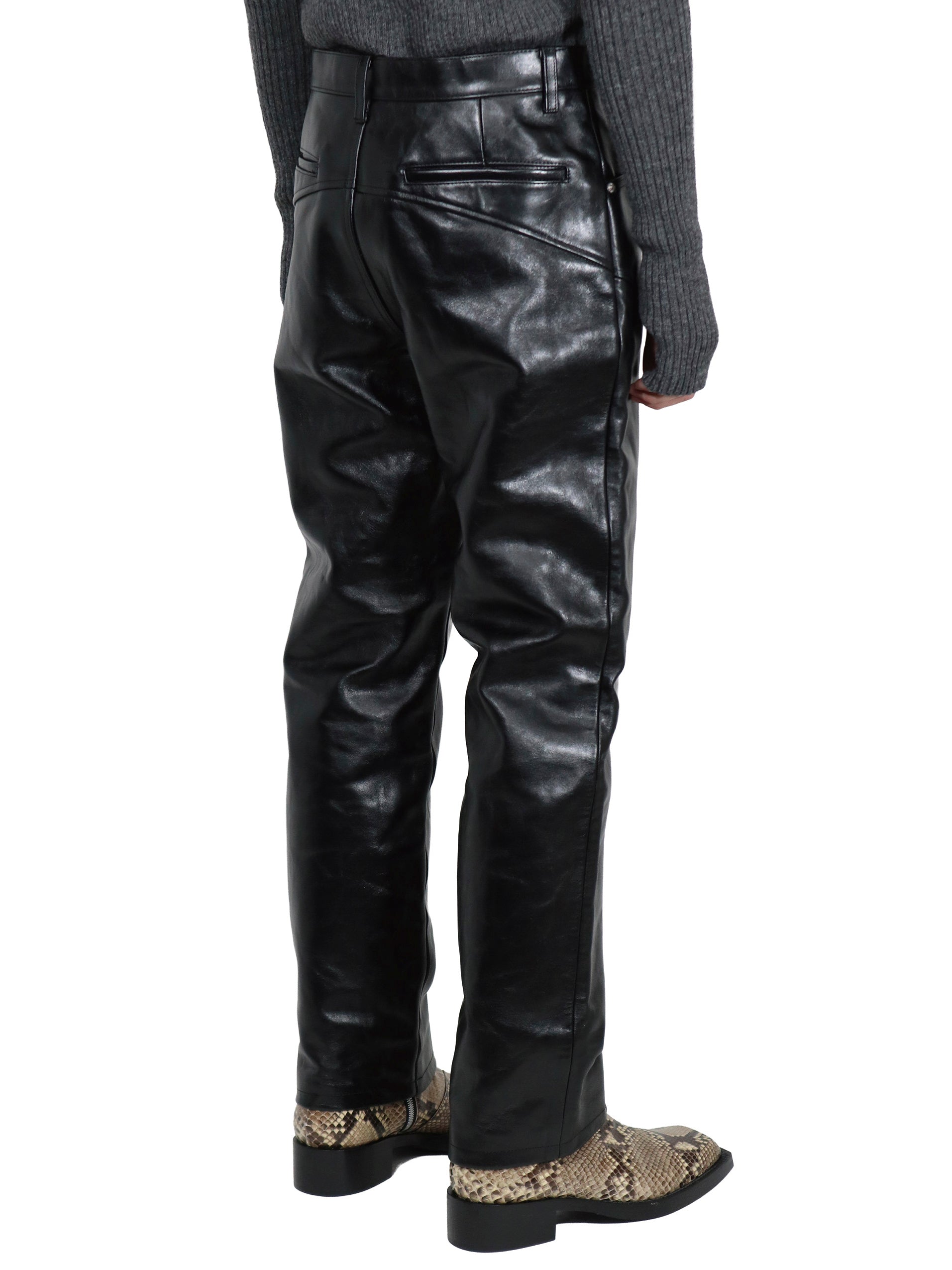 LEATHER SWITCHED PANTS