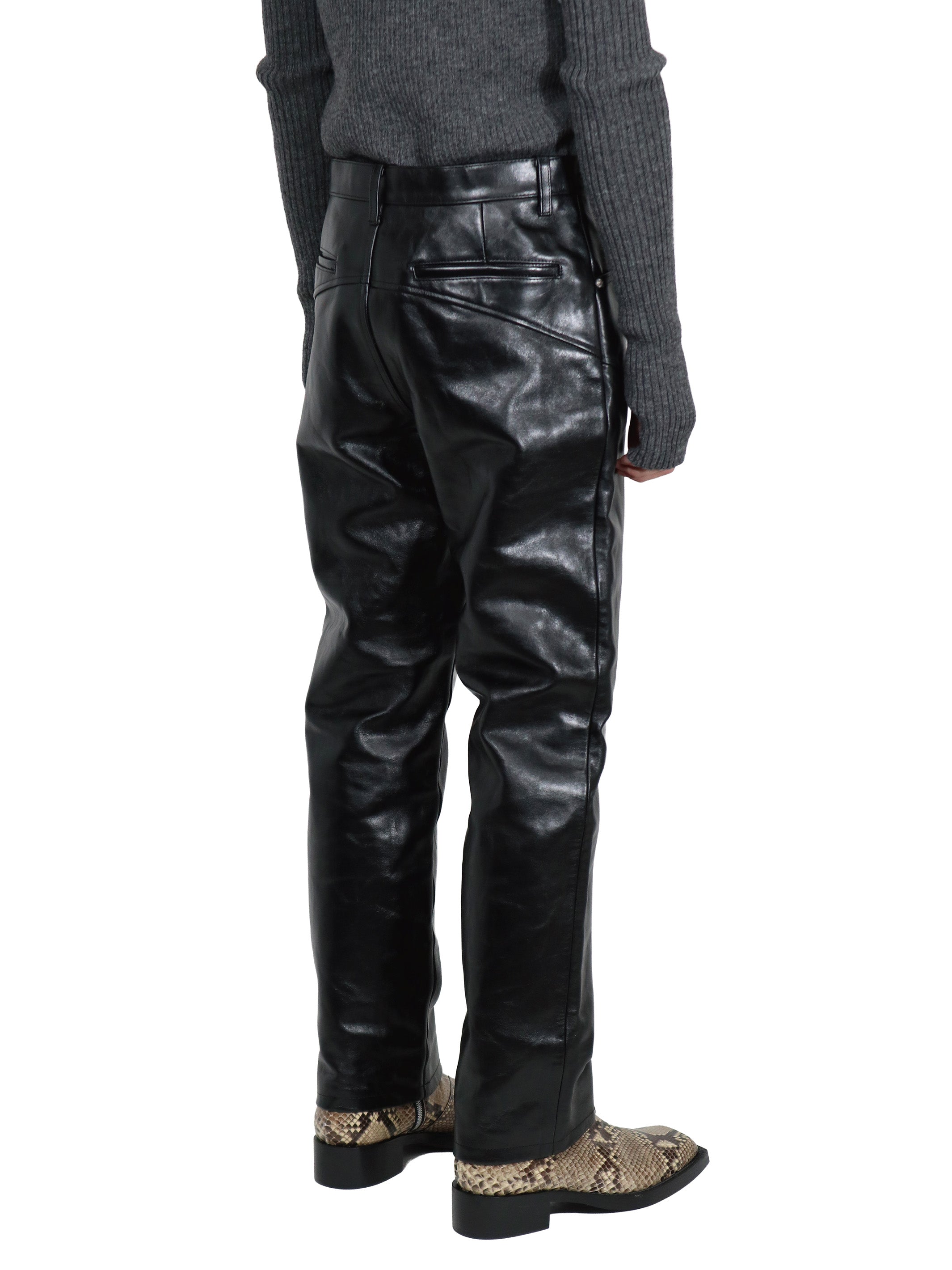 LEATHER SWITCHED PANTS