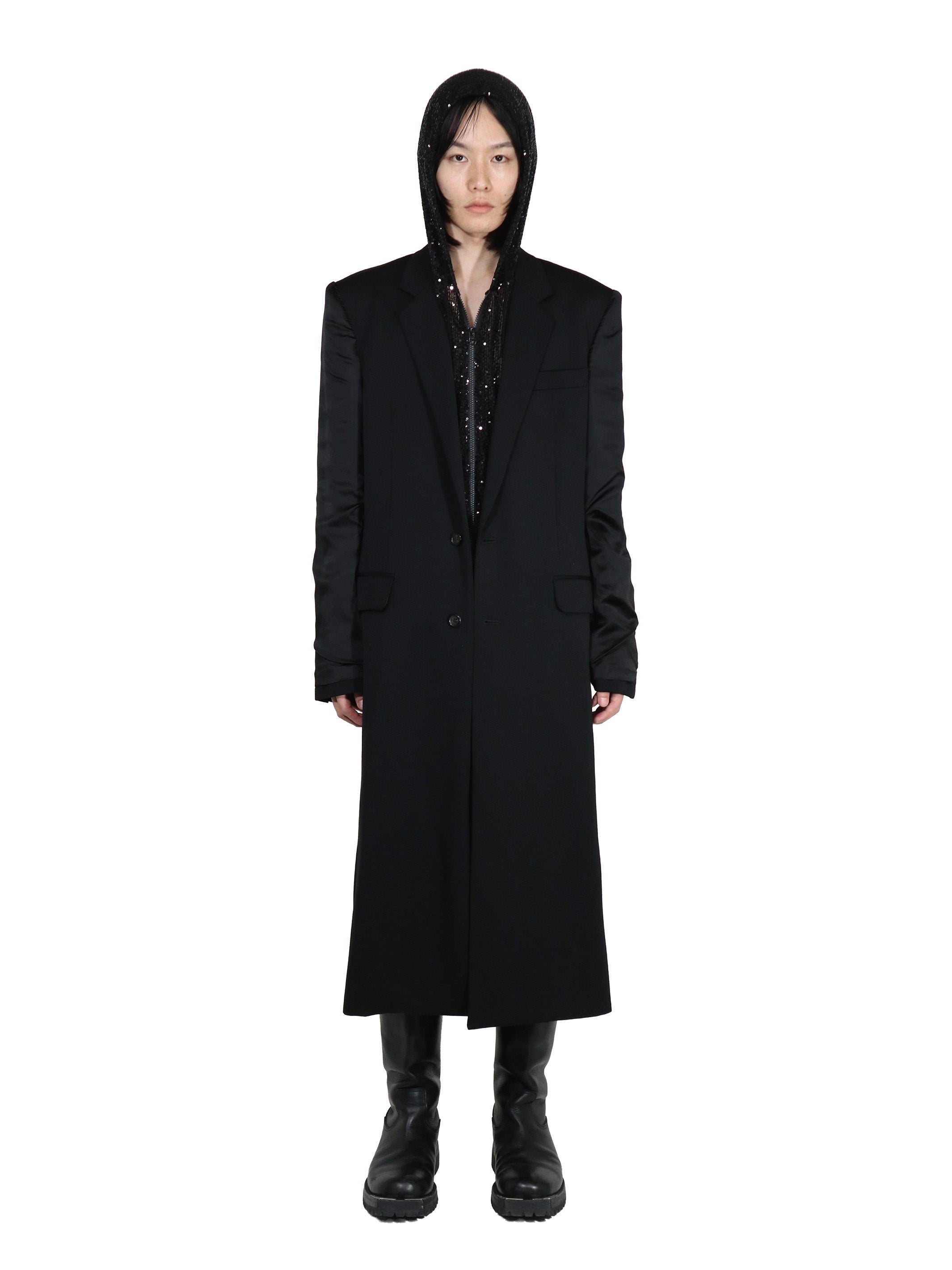 DOESKIN INSIDEOUT SLEEVE CHESTERFIELD COAT