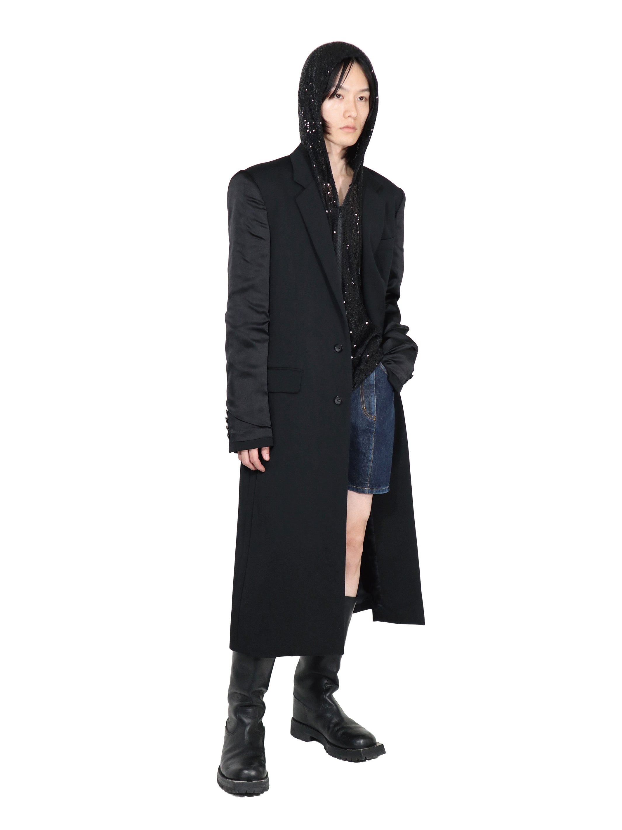 DOESKIN INSIDEOUT SLEEVE CHESTERFIELD COAT