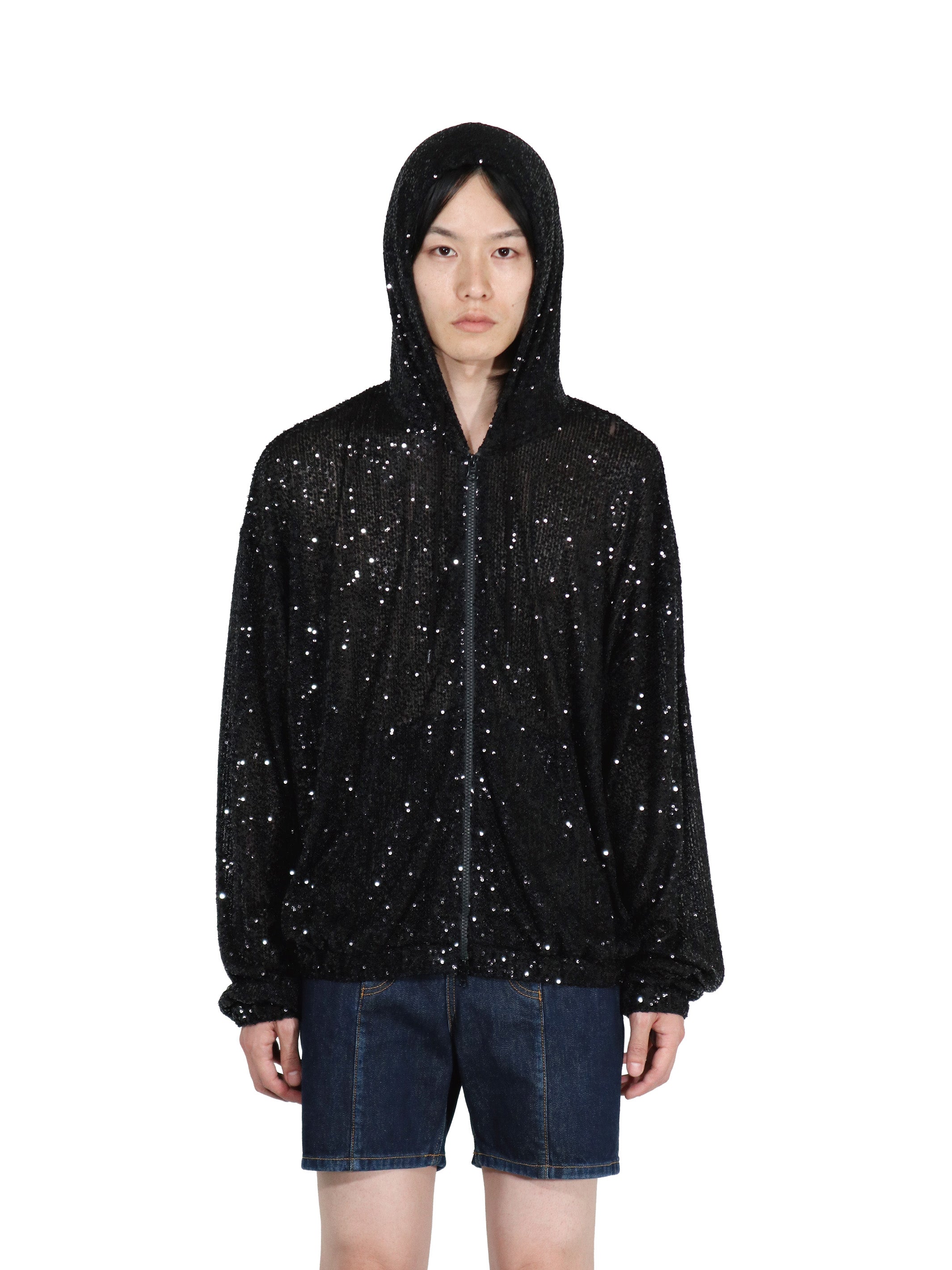 SPANGLE ZIP-UP HOODIE