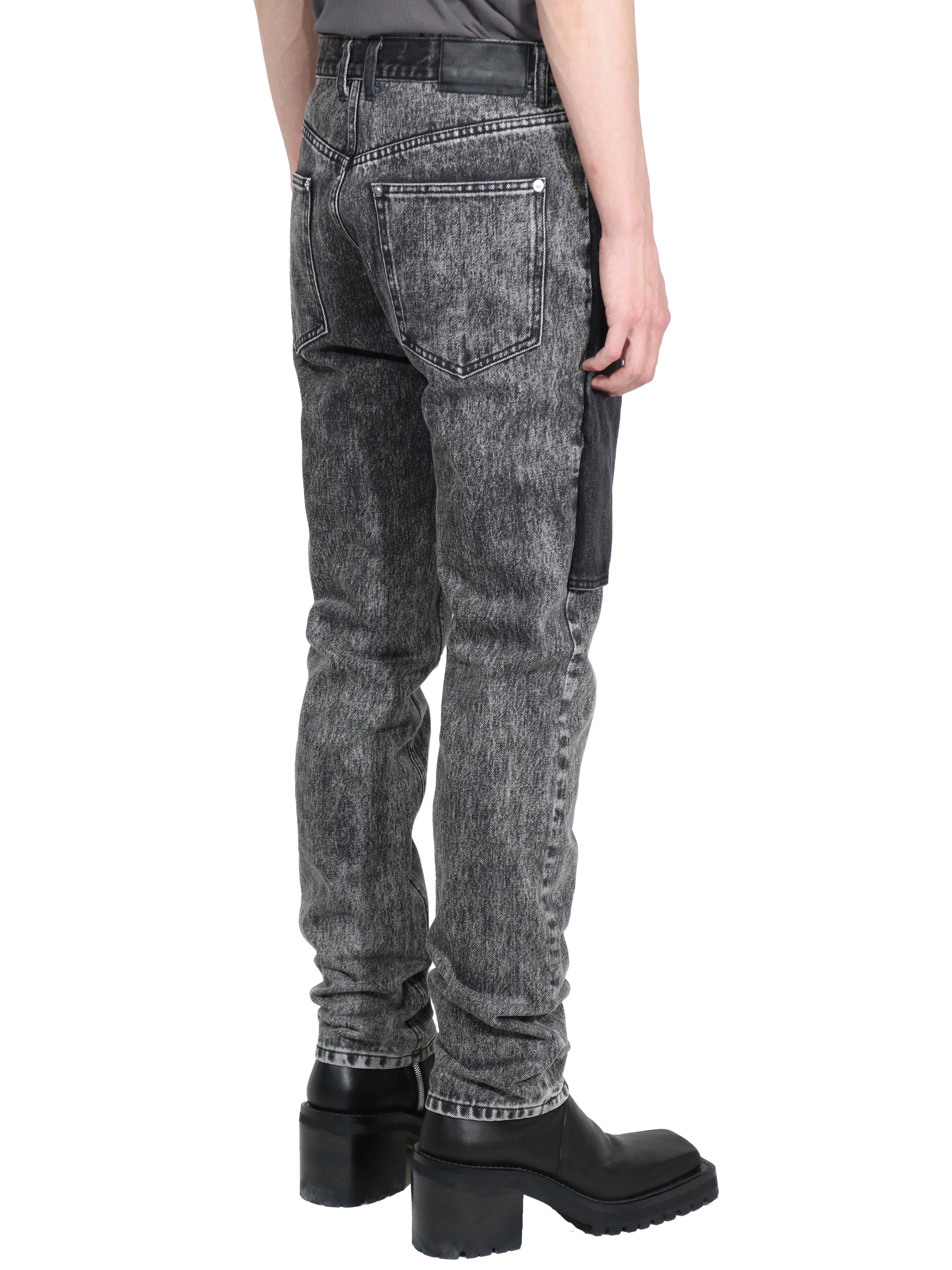 Bleached bi-color pants | Black