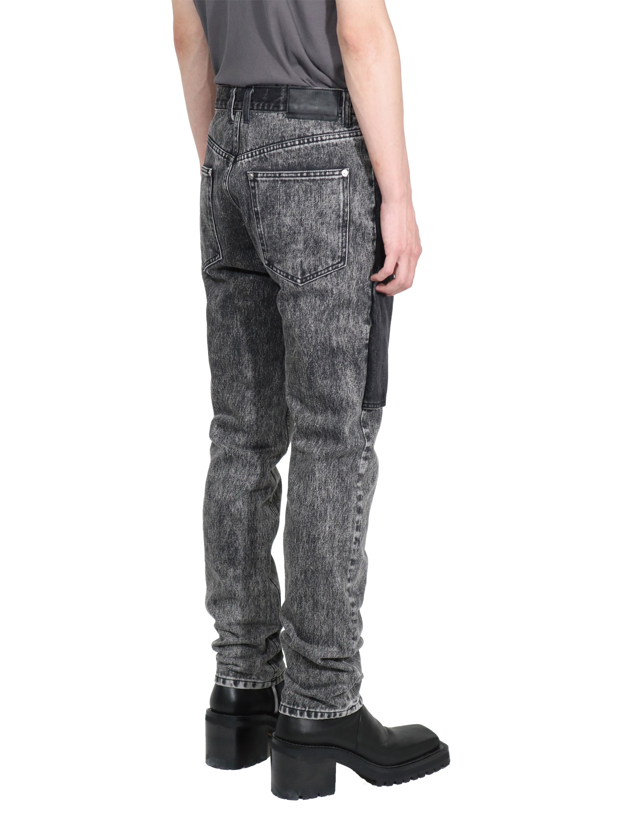 Bleached bi-color pants | Black