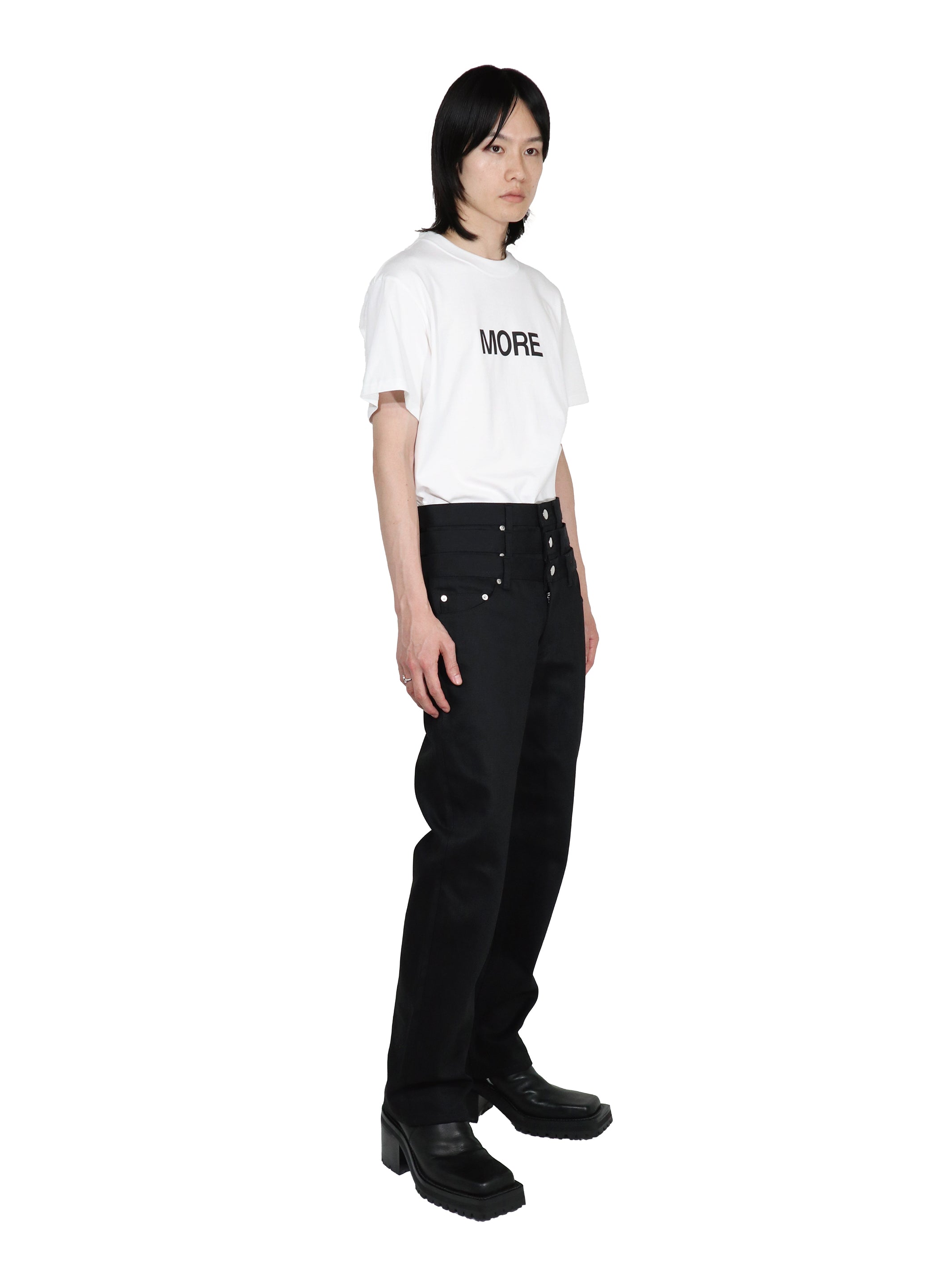 RIGID DENIM TRIPLE STACKED PANTS