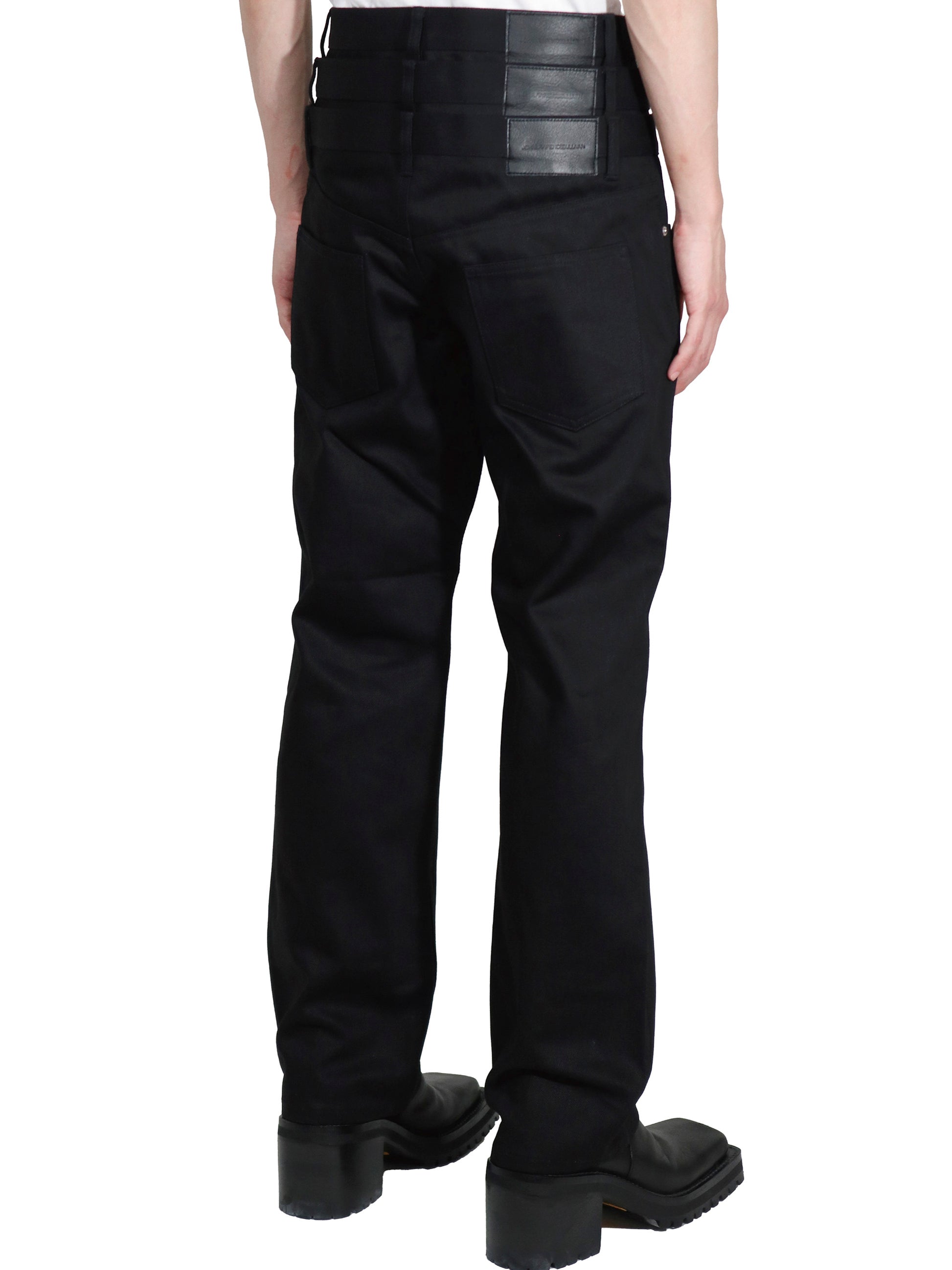 RIGID DENIM TRIPLE STACKED PANTS