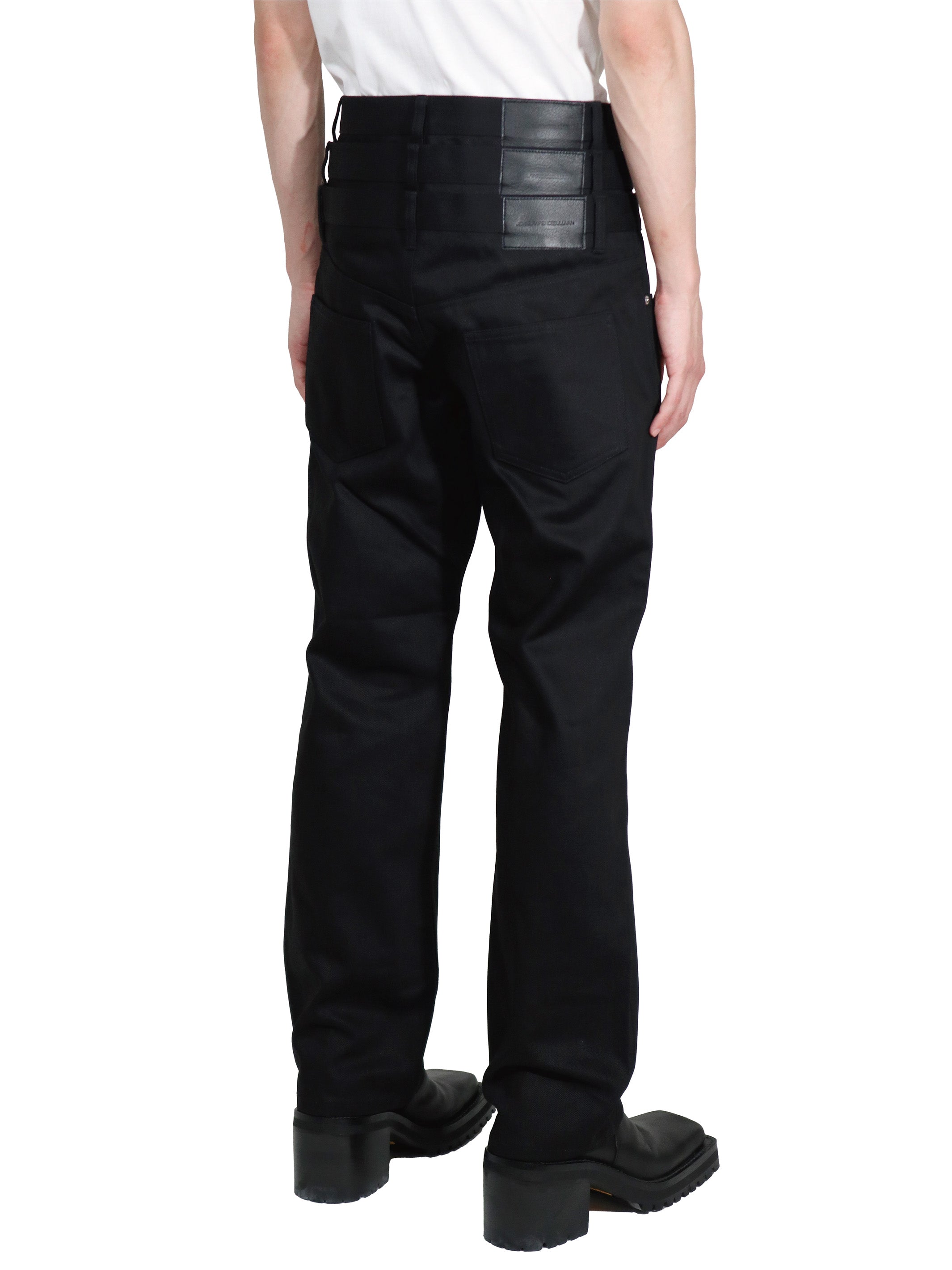 RIGID DENIM TRIPLE STACKED PANTS