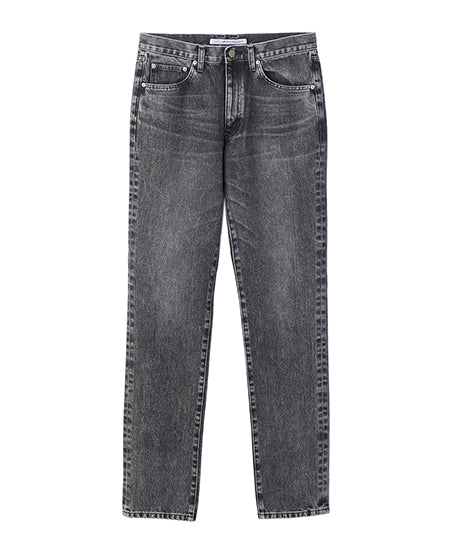 Washed Denim Straight Pants