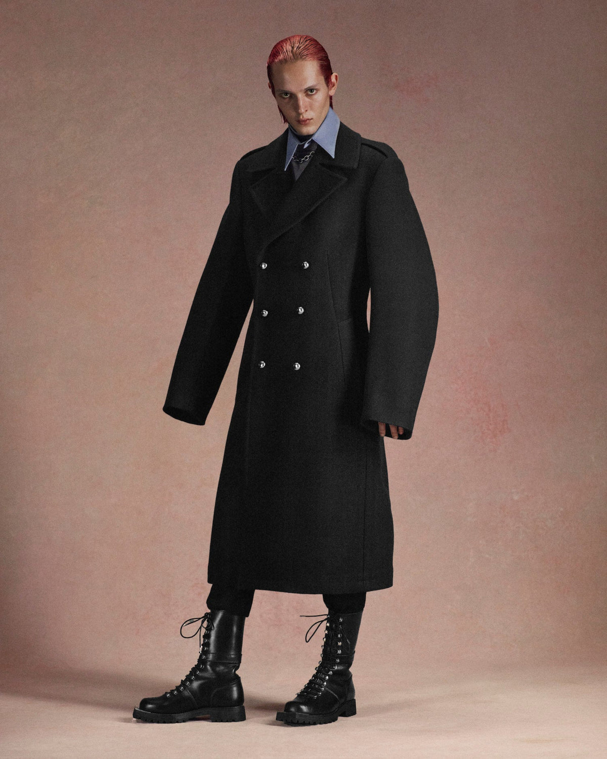 MELTON MASSIVE ROUNDED SLEEVE DOUBLE BREASTED COAT