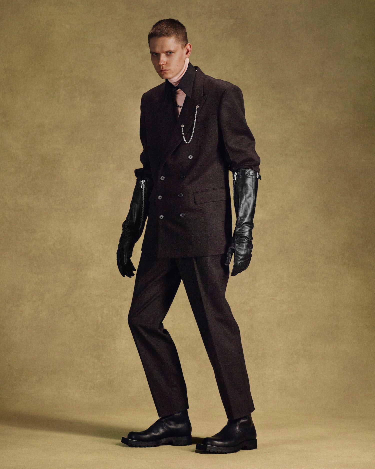 COTTON SATIN DETACHABLE COLLAR SHIRT