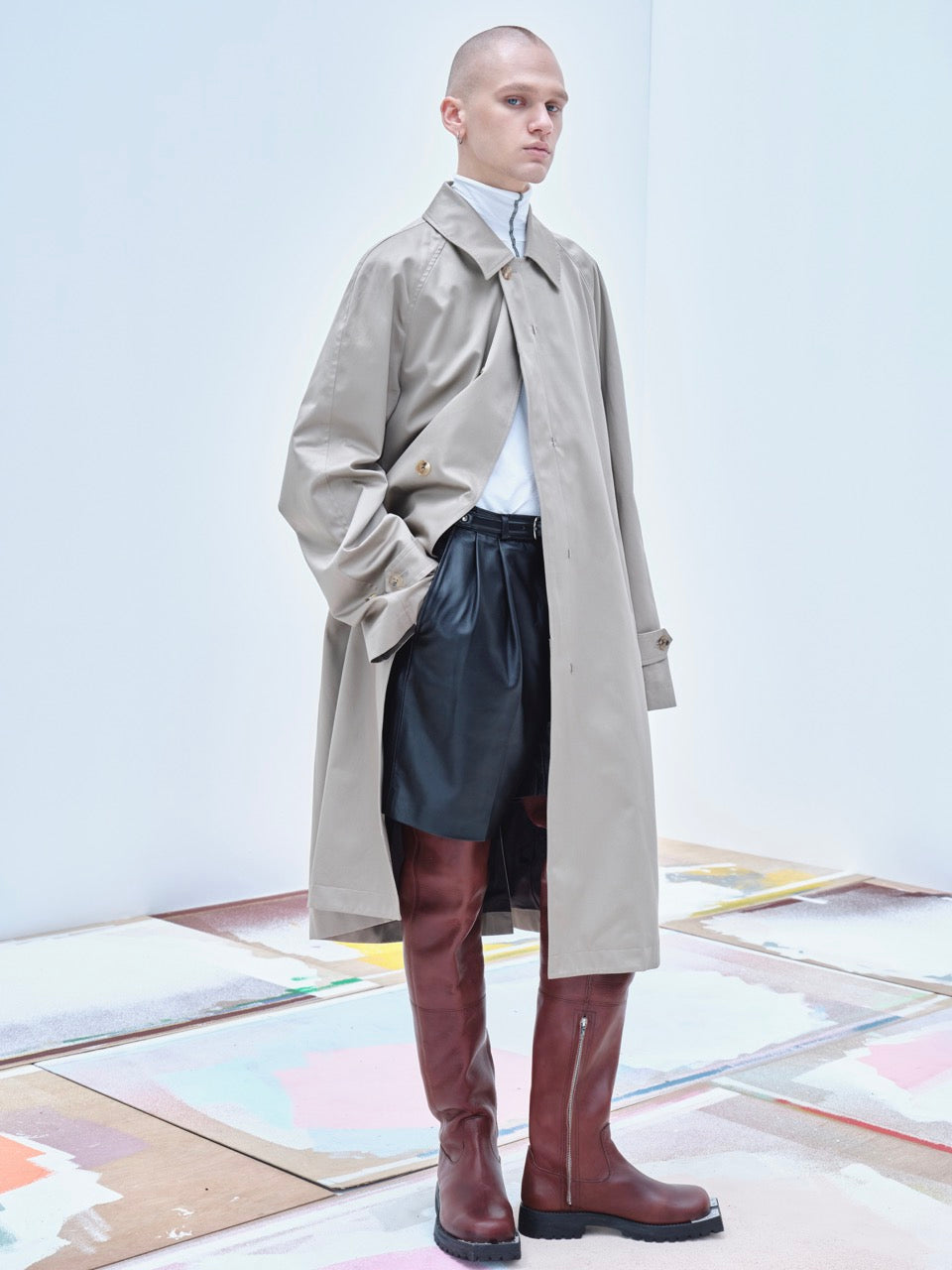 Cotton Twill Bal Collar Coat