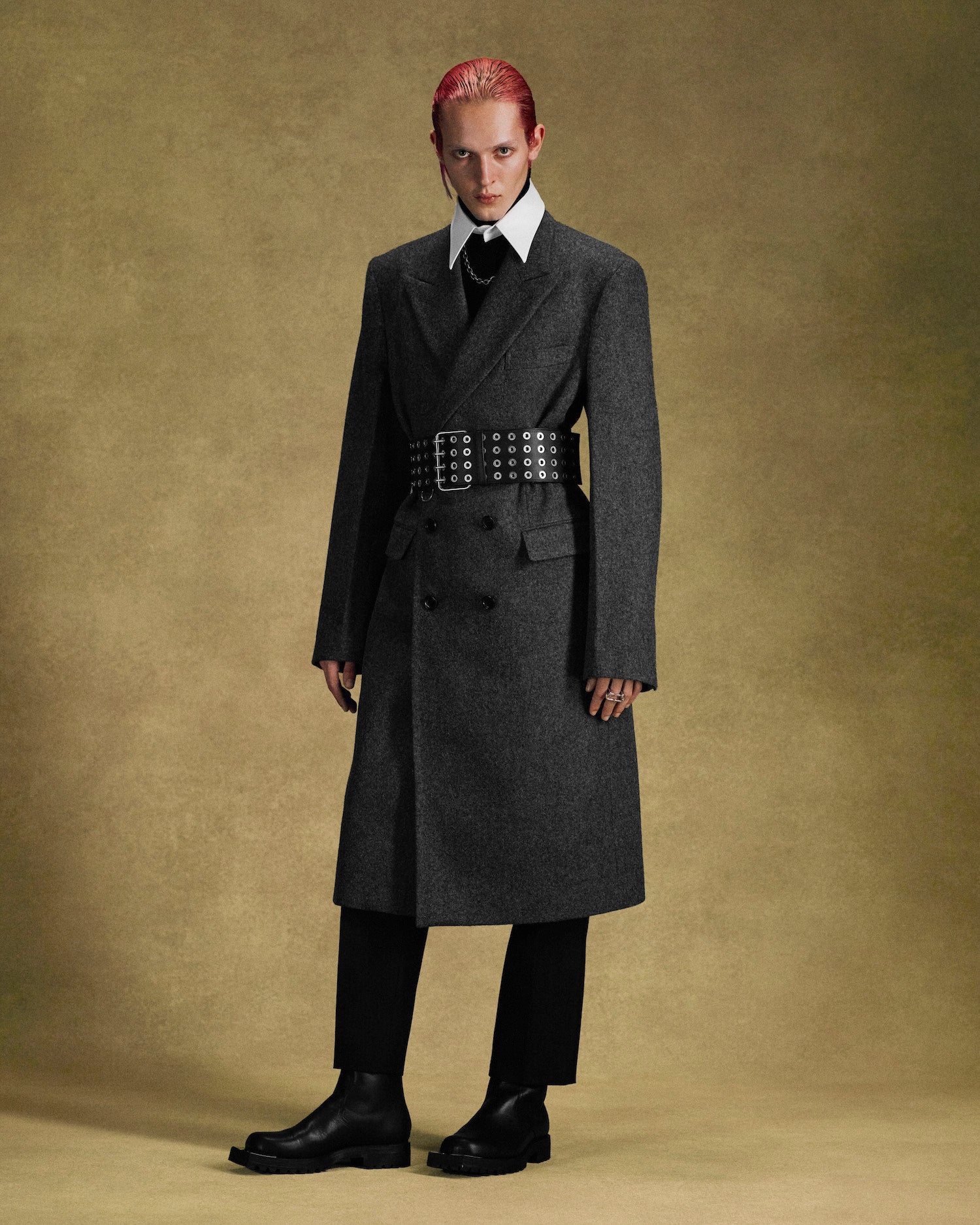 MELTON DOUBLE BREASTED CHESTERFIELD COAT