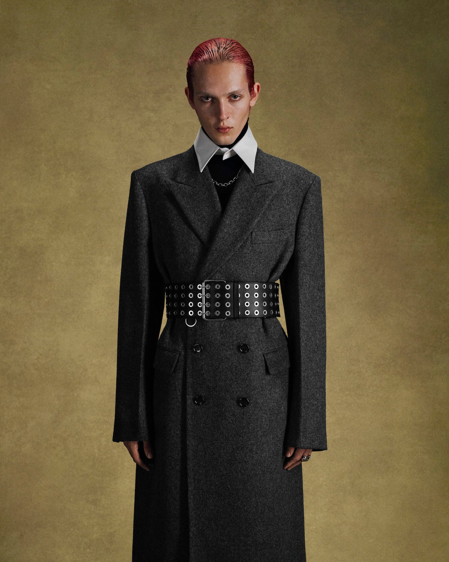 MELTON DOUBLE BREASTED CHESTERFIELD COAT