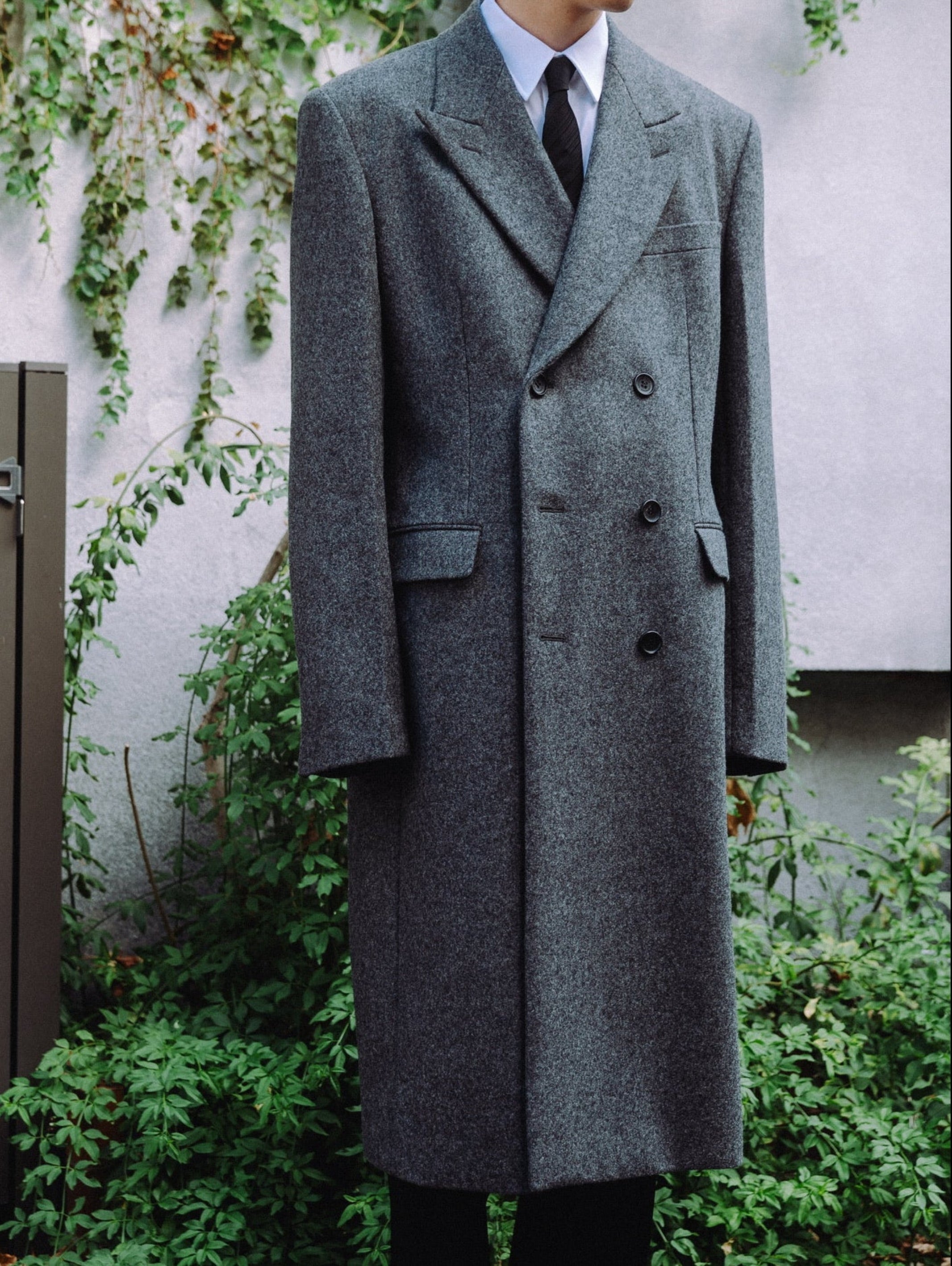 MELTON DOUBLE BREASTED CHESTERFIELD COAT