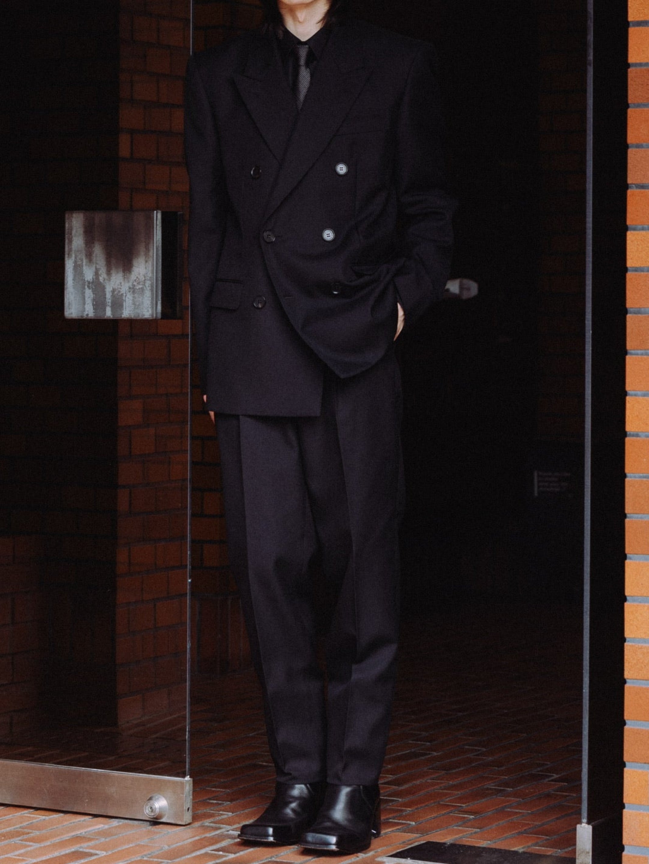 WOOL GABARDINE DOUBLE BREASTED JACKET