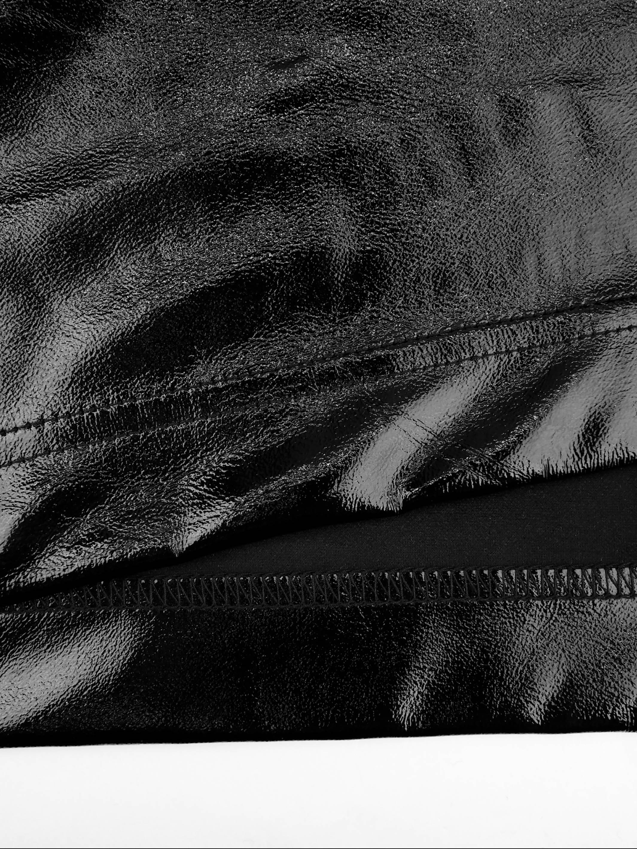 PATENT DOUBLE BREASTED PADDED COAT