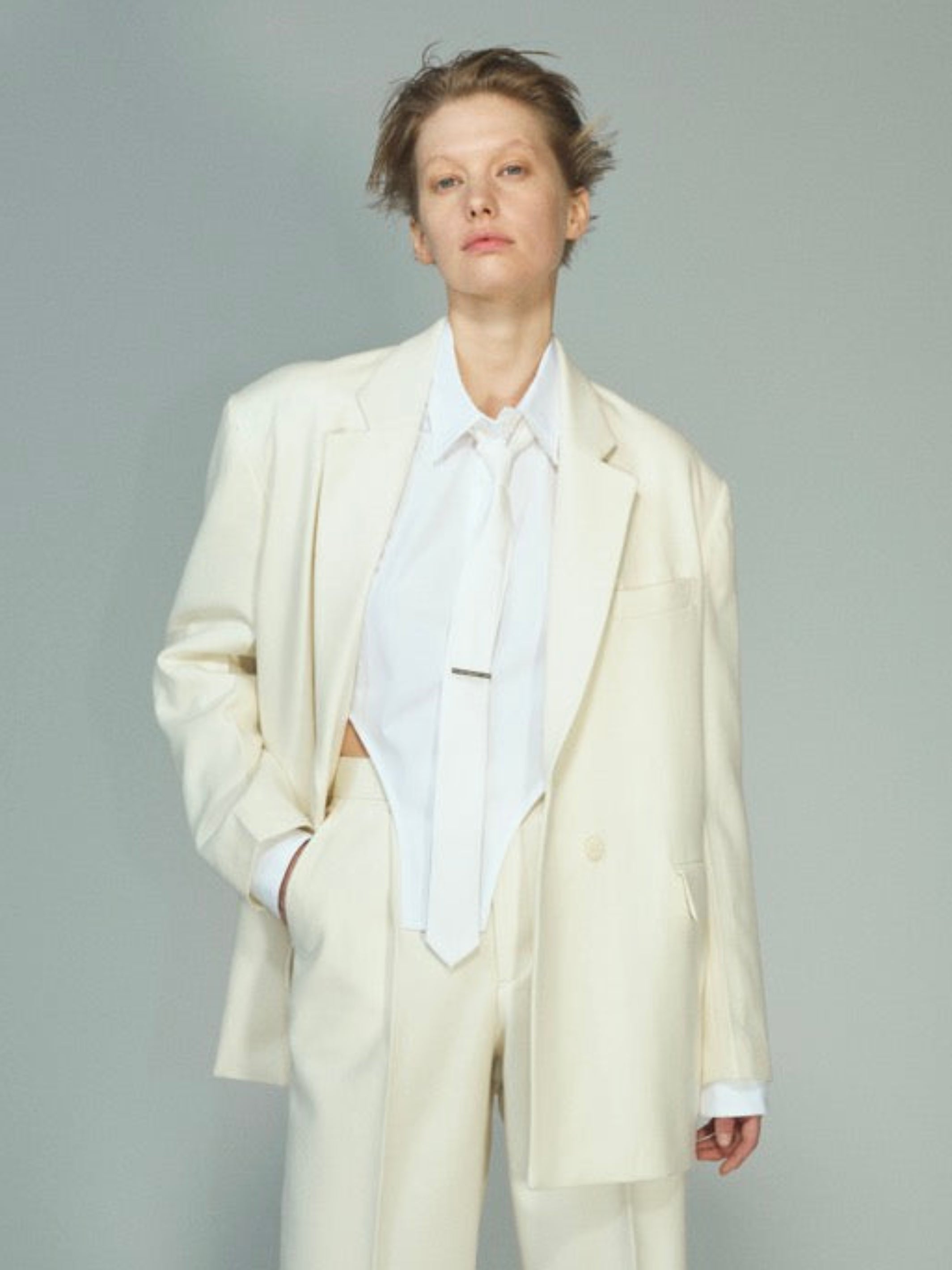 Wool FLANNEL FLY FRONT JACKET