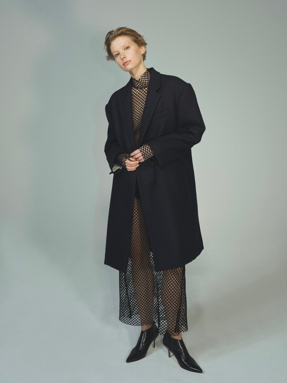 Wool Melton Fly Front Coat