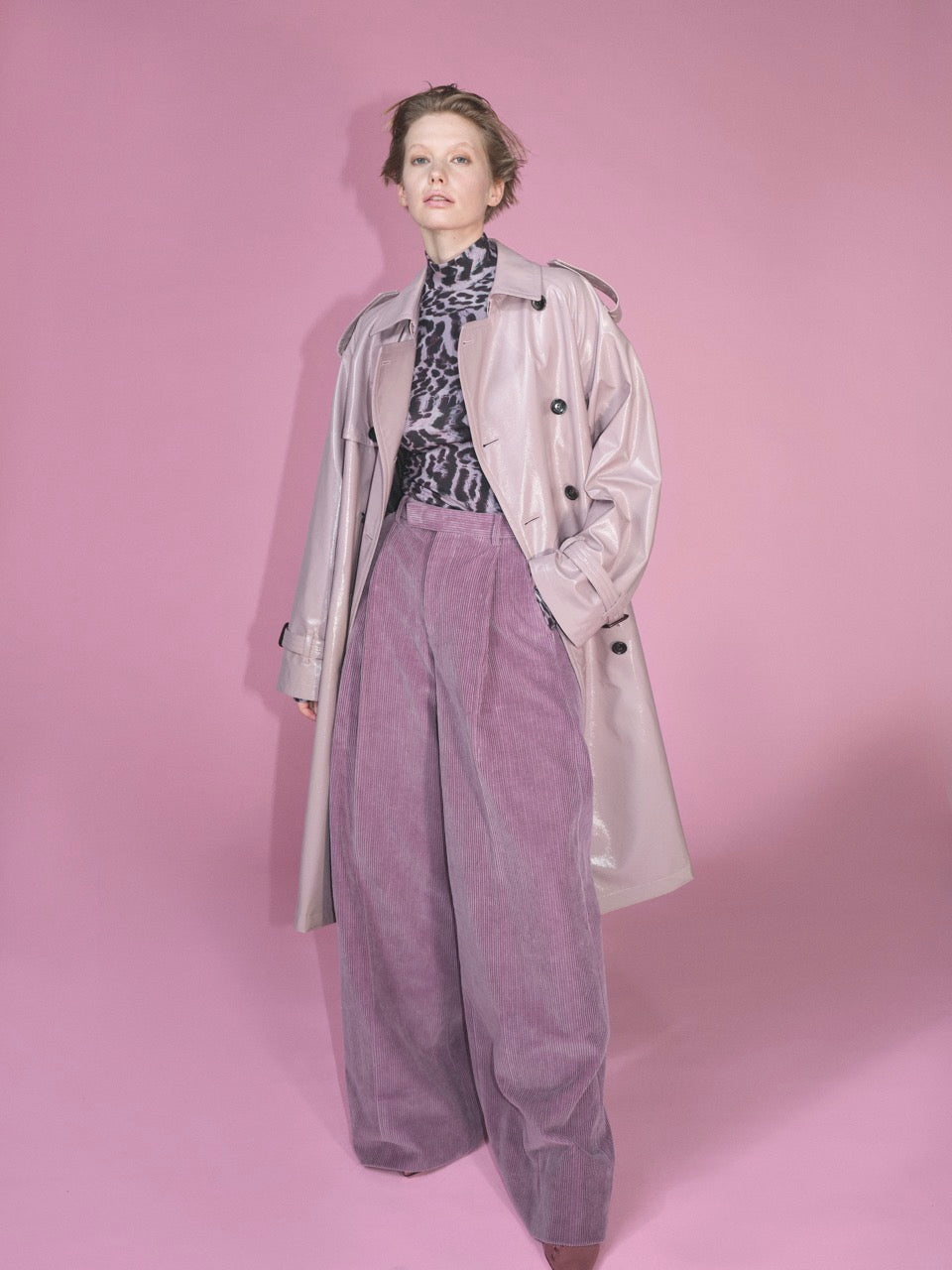 Coated cotton trench coat