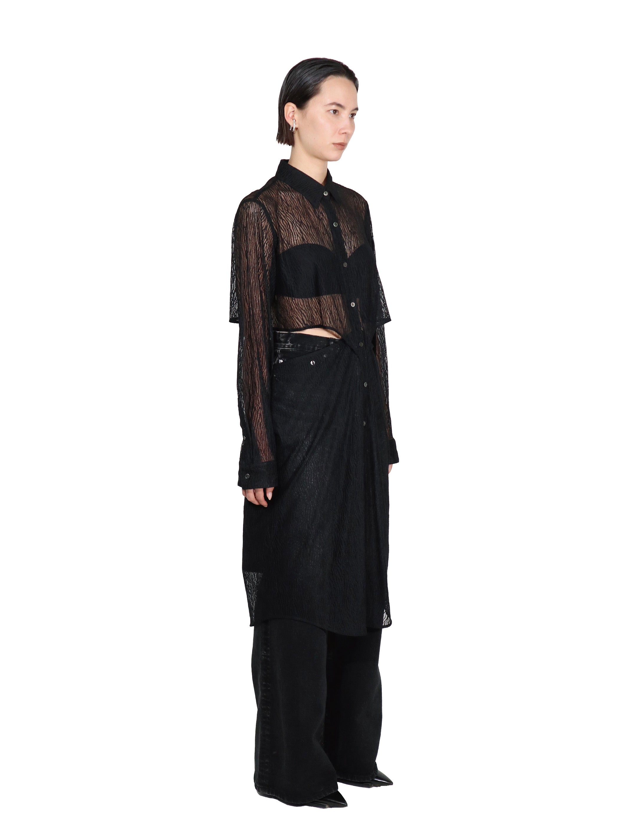 Lace shirt dress