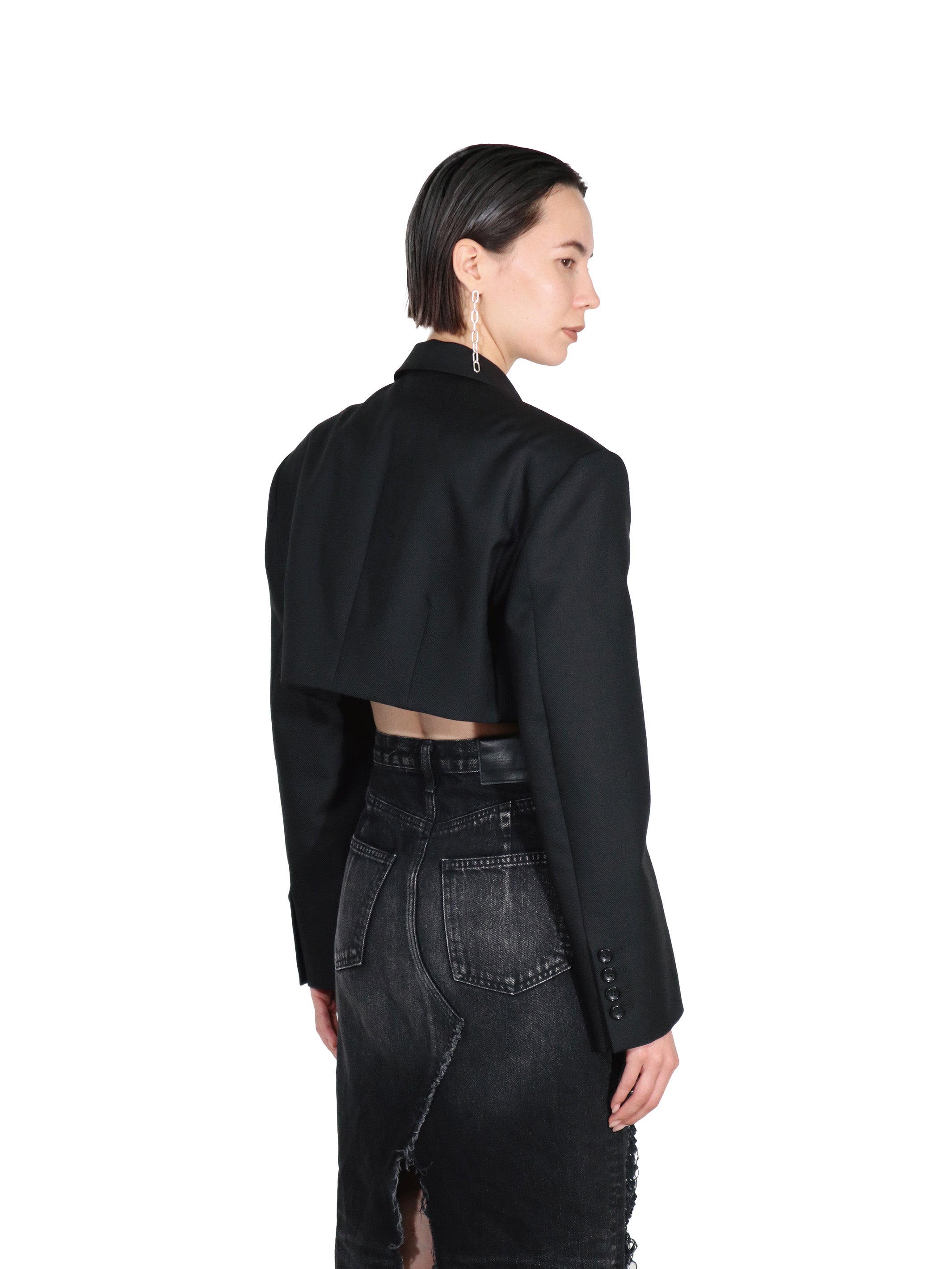 WOOL MOHAIR GABARDINE CUTTING JACKET