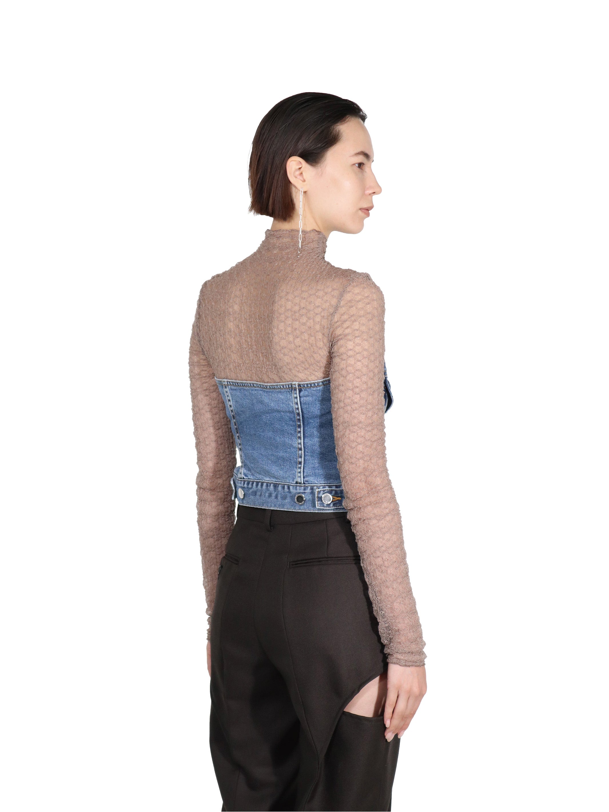 Washed denim bustier