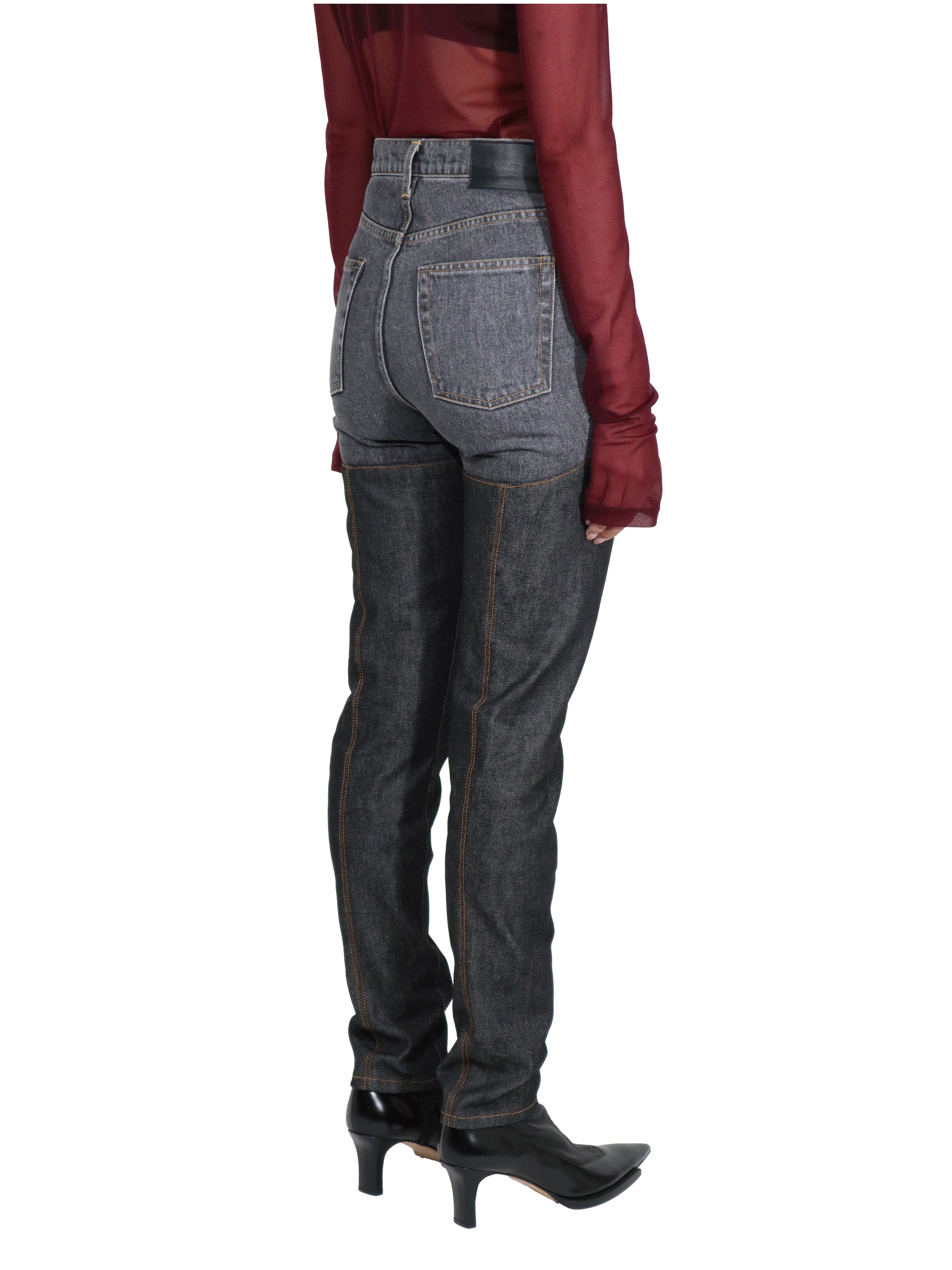 Womens denim & denim bi-color pants
