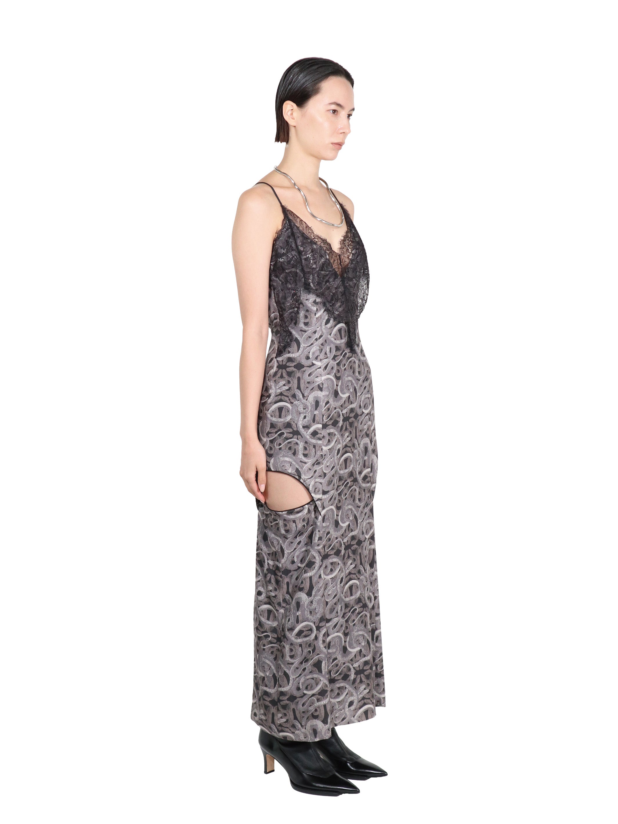 ALL OVER PRINT PENTAGON SLIP DRESS