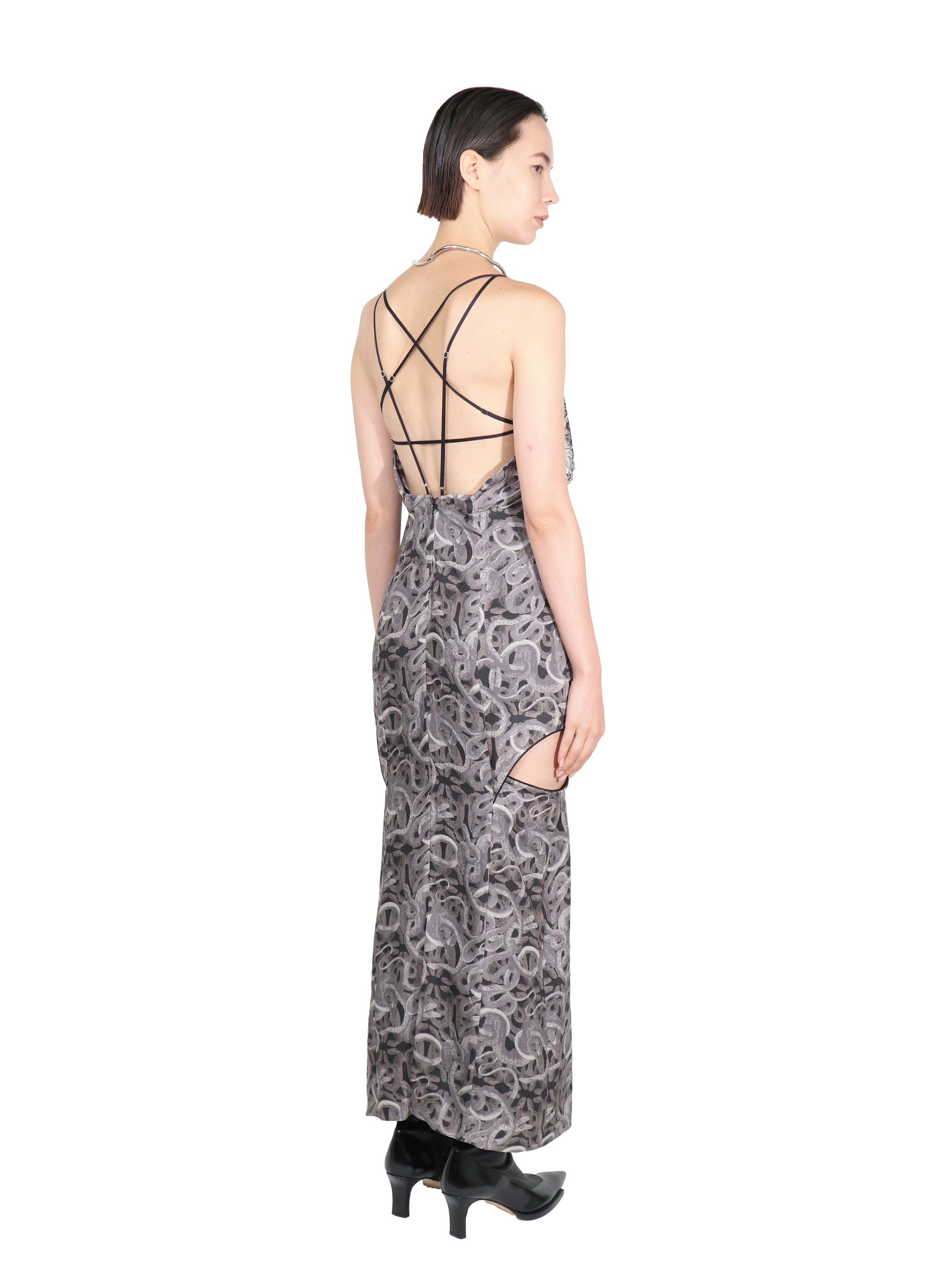 ALL OVER PRINT PENTAGON SLIP DRESS