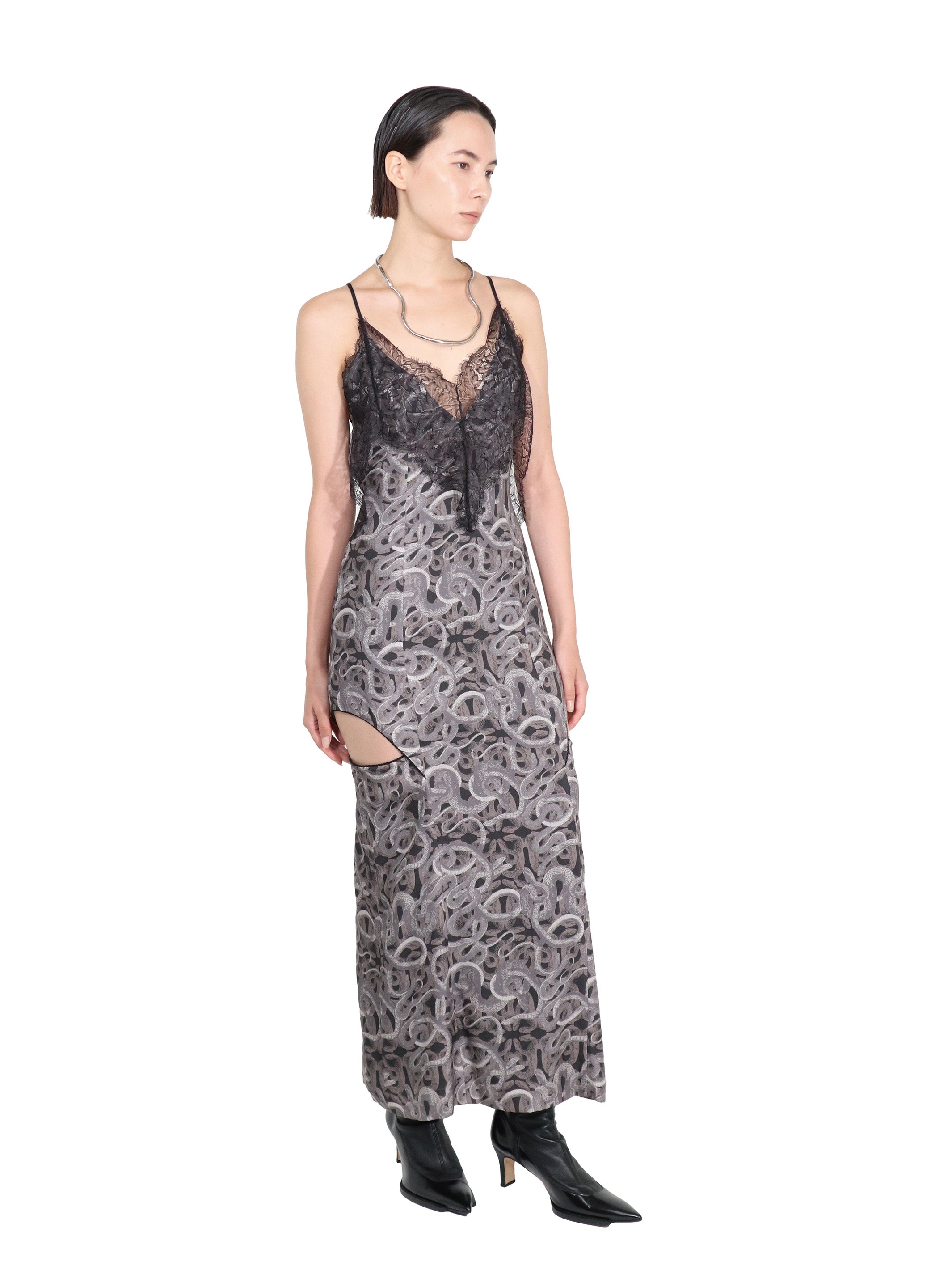 ALL OVER PRINT PENTAGON SLIP DRESS