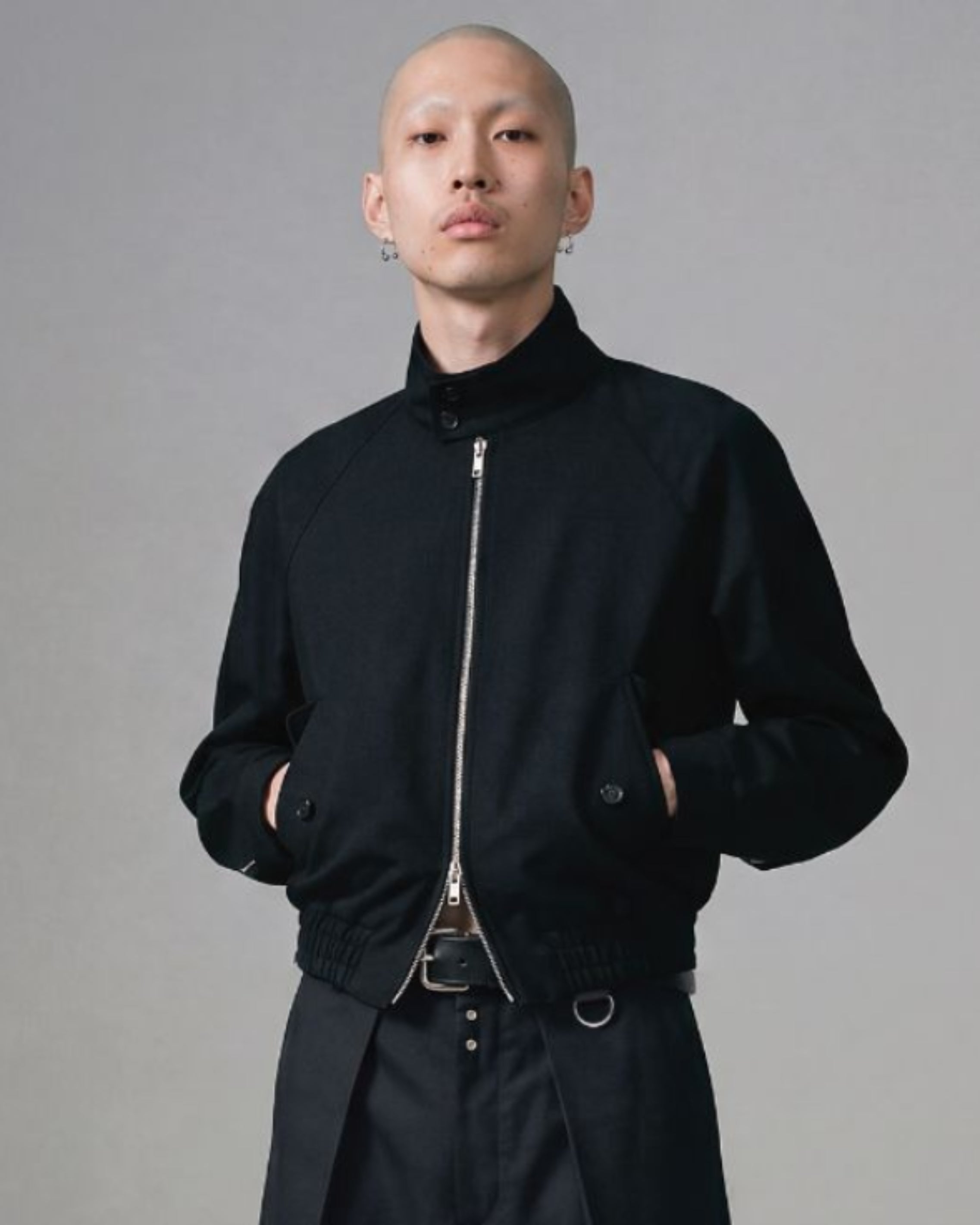 T/C TWILL ZIP SLEEVE HARRINGTON JACKET