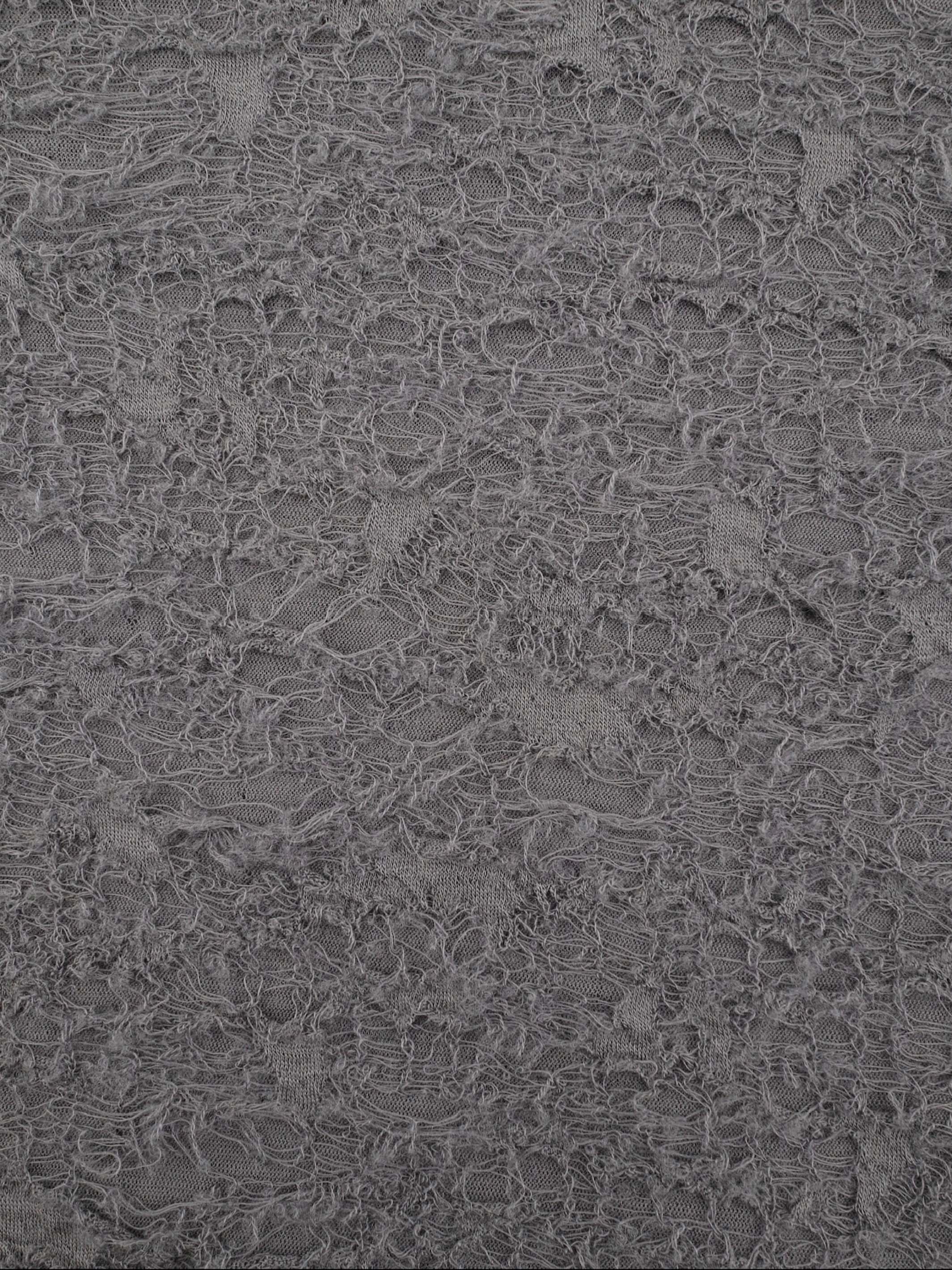 WOOL JACQUARD CUT-OUT CREW NECK TOP