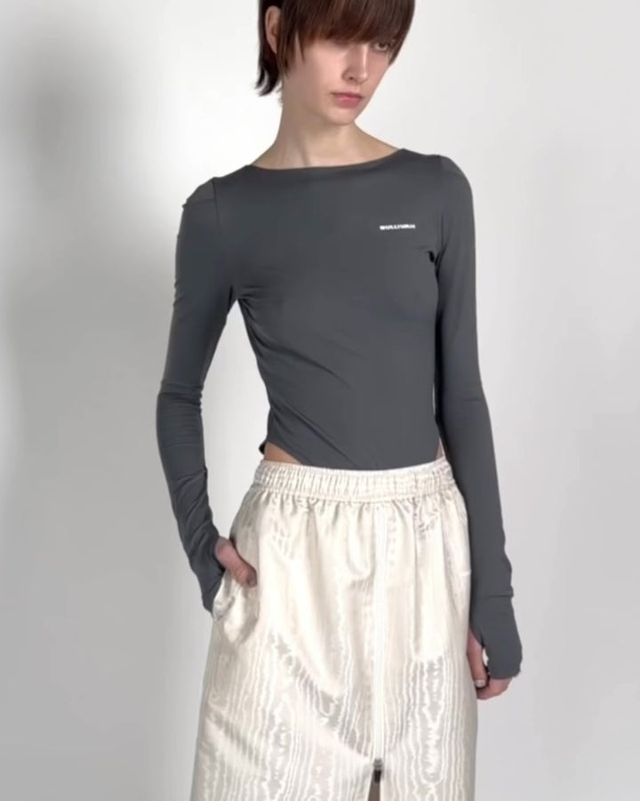 Wrinkled jersey bodysuit top – JOHN LAWRENCE SULLIVAN