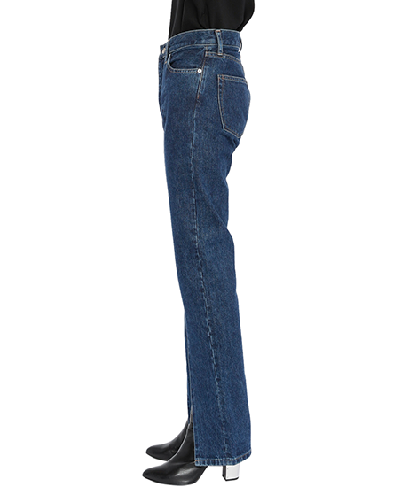 WASHED DENIM SLITTED PANTS WASHED DENIM SLITTED PANTS