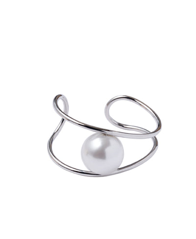 Womens pearl bangle | Silver