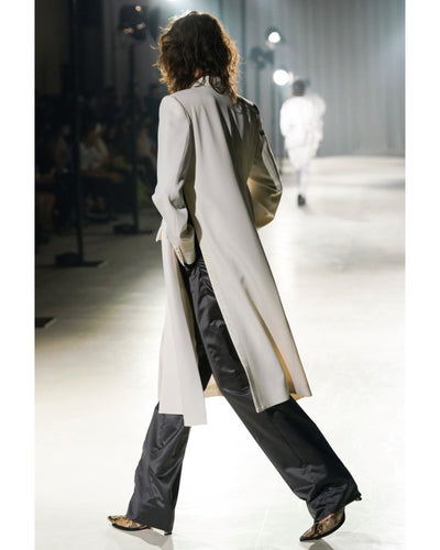 Womens wool side slit coat | White