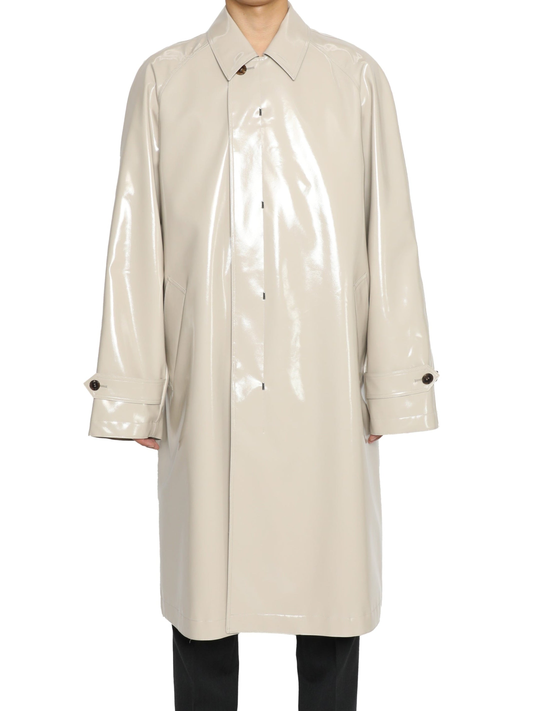 PATENT BAL COLLAR COAT