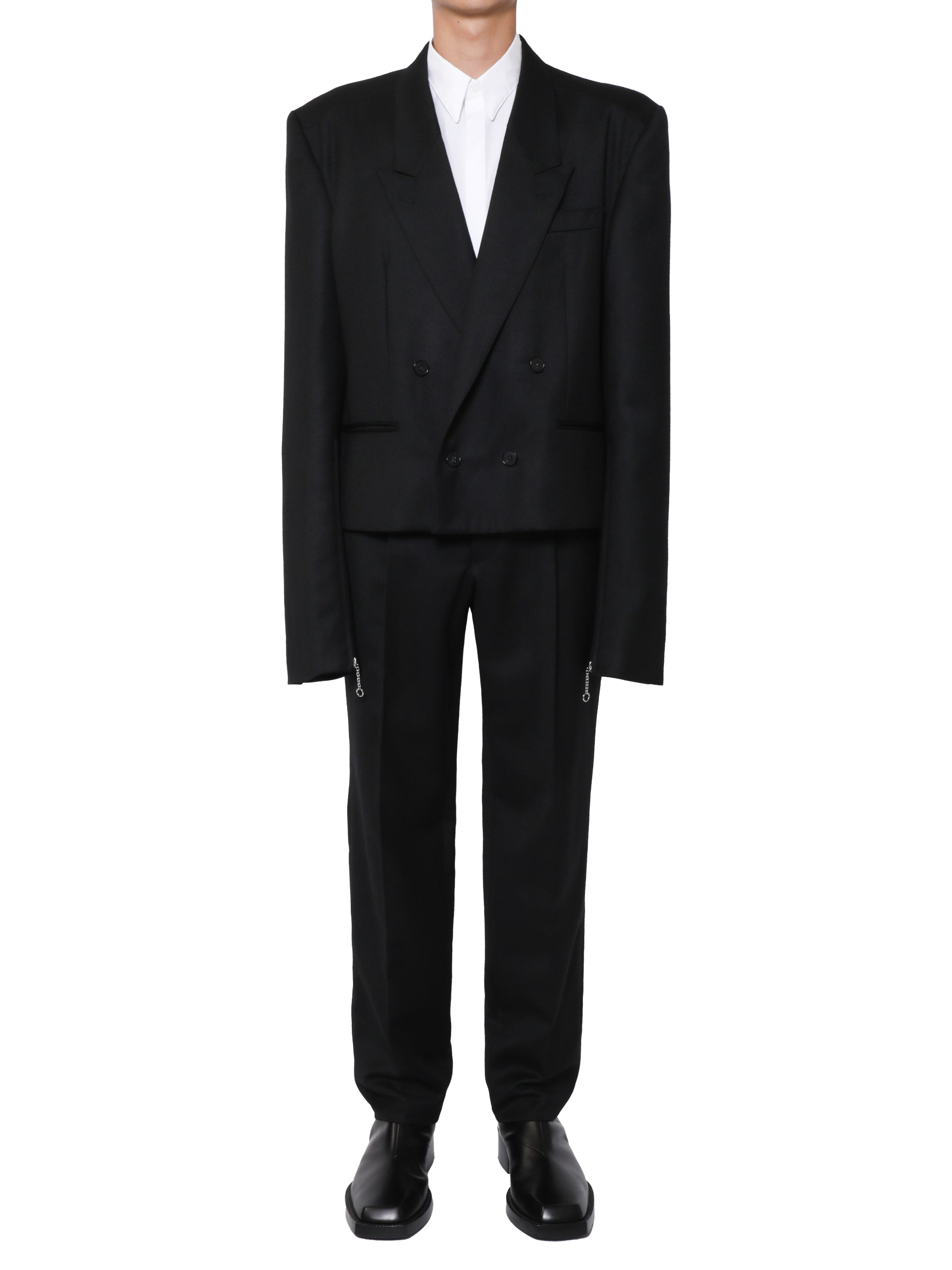 WOOL TAPERED TROUSERS