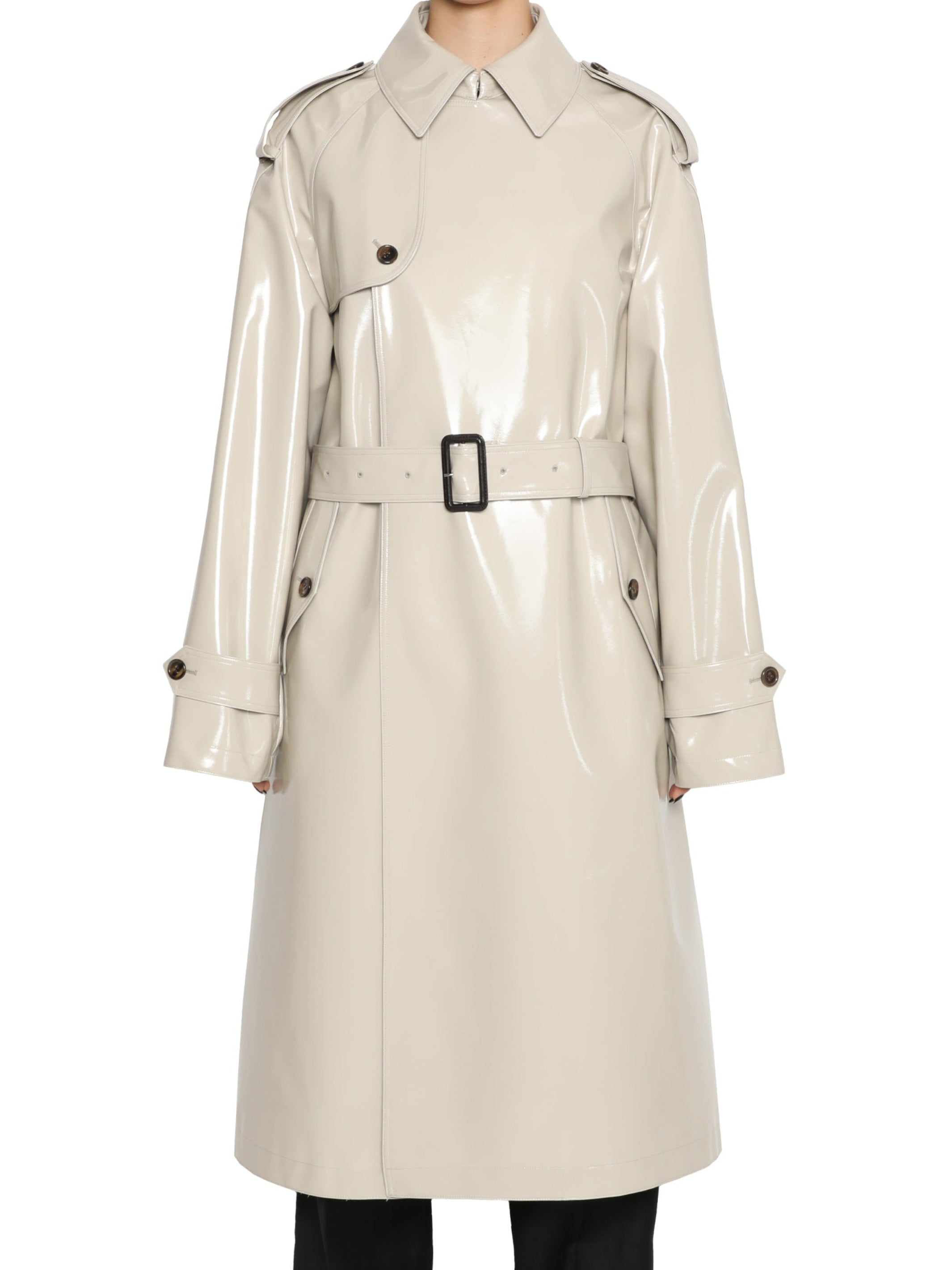 PATENT TRENCH COAT