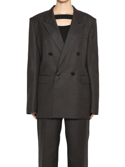Pin-dot double breasted jacket