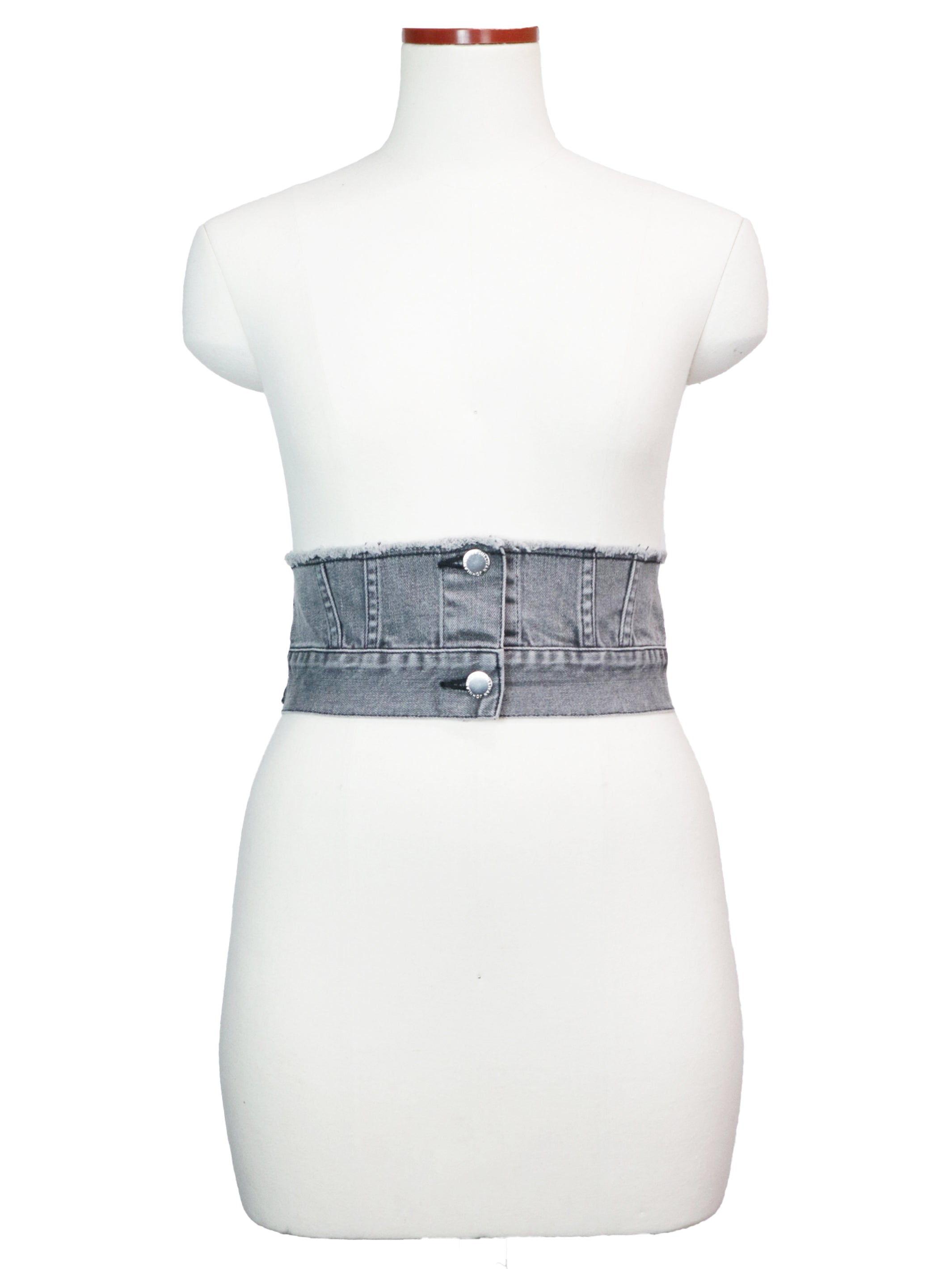 Washed denim cummerbund