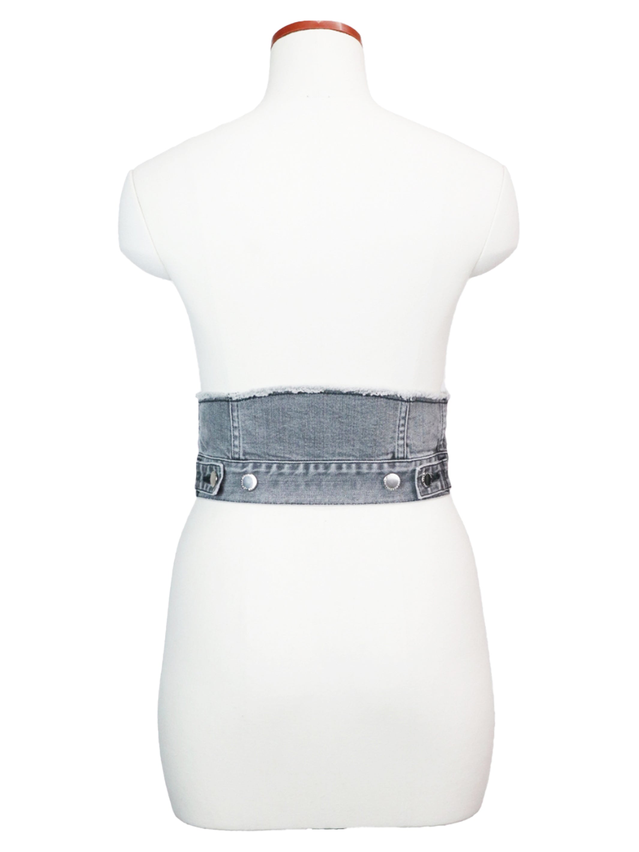 Washed denim cummerbund