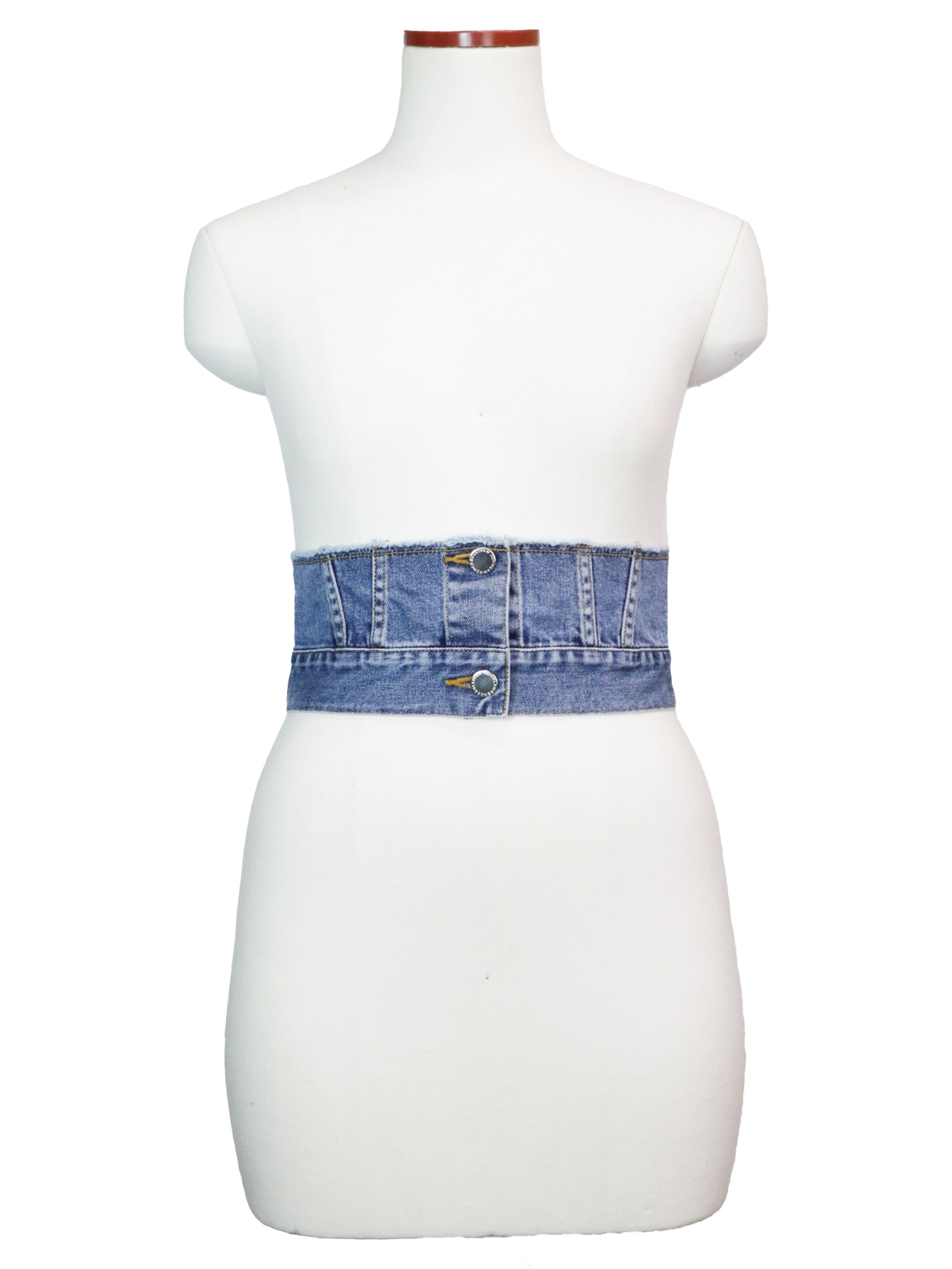 Washed denim cummerbund