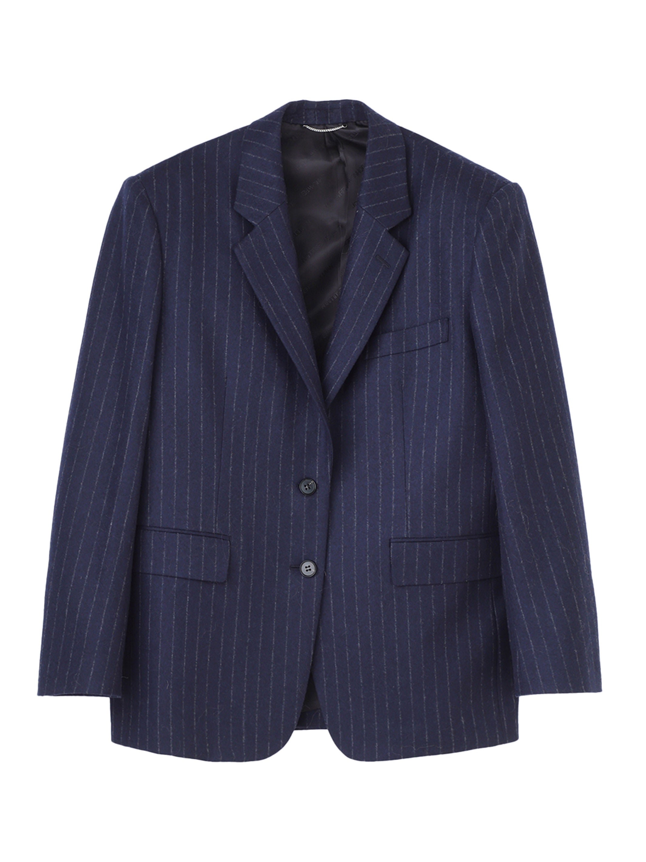 Striped Wool Single Jacket