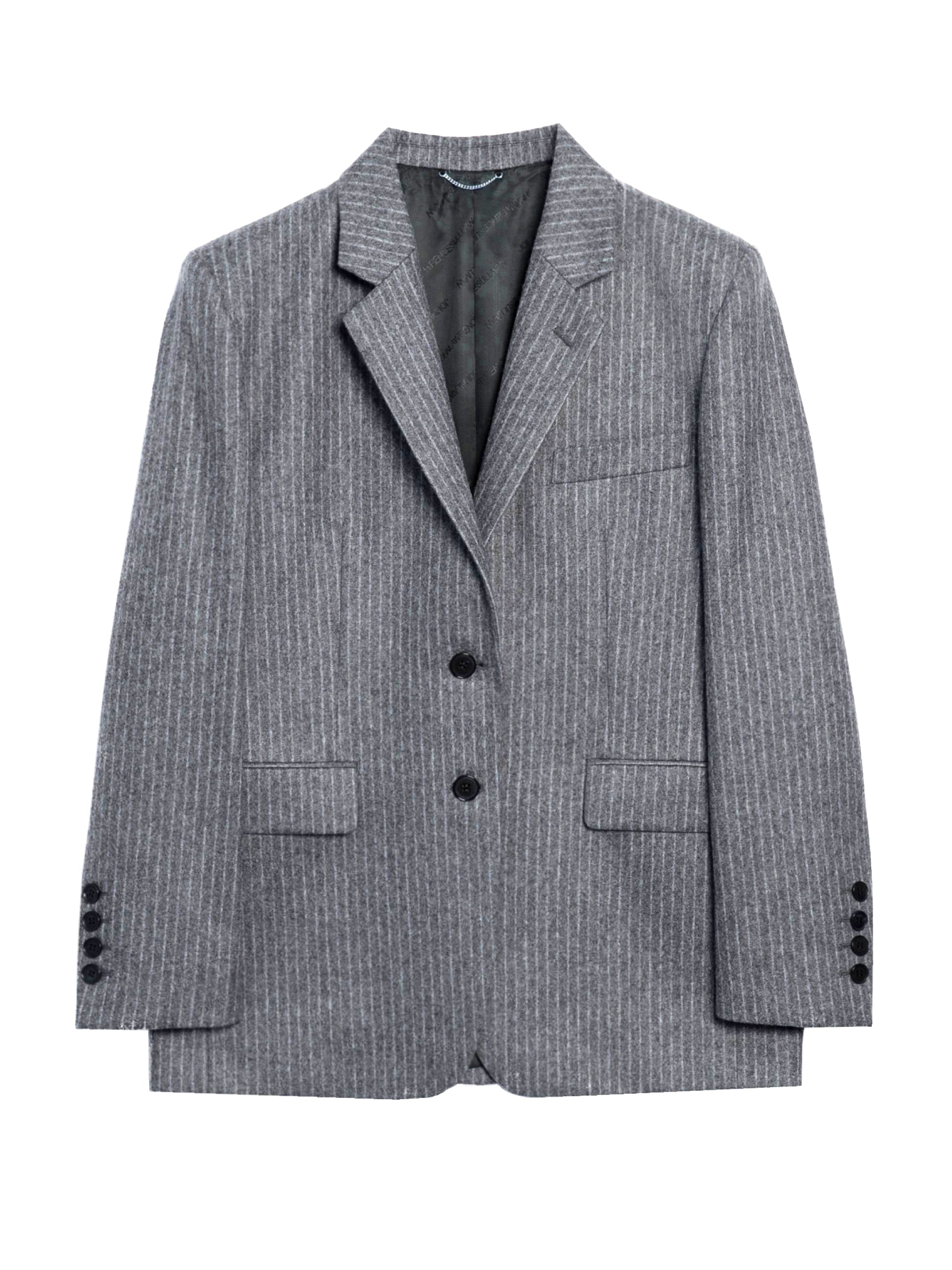 Striped Wool Single Jacket