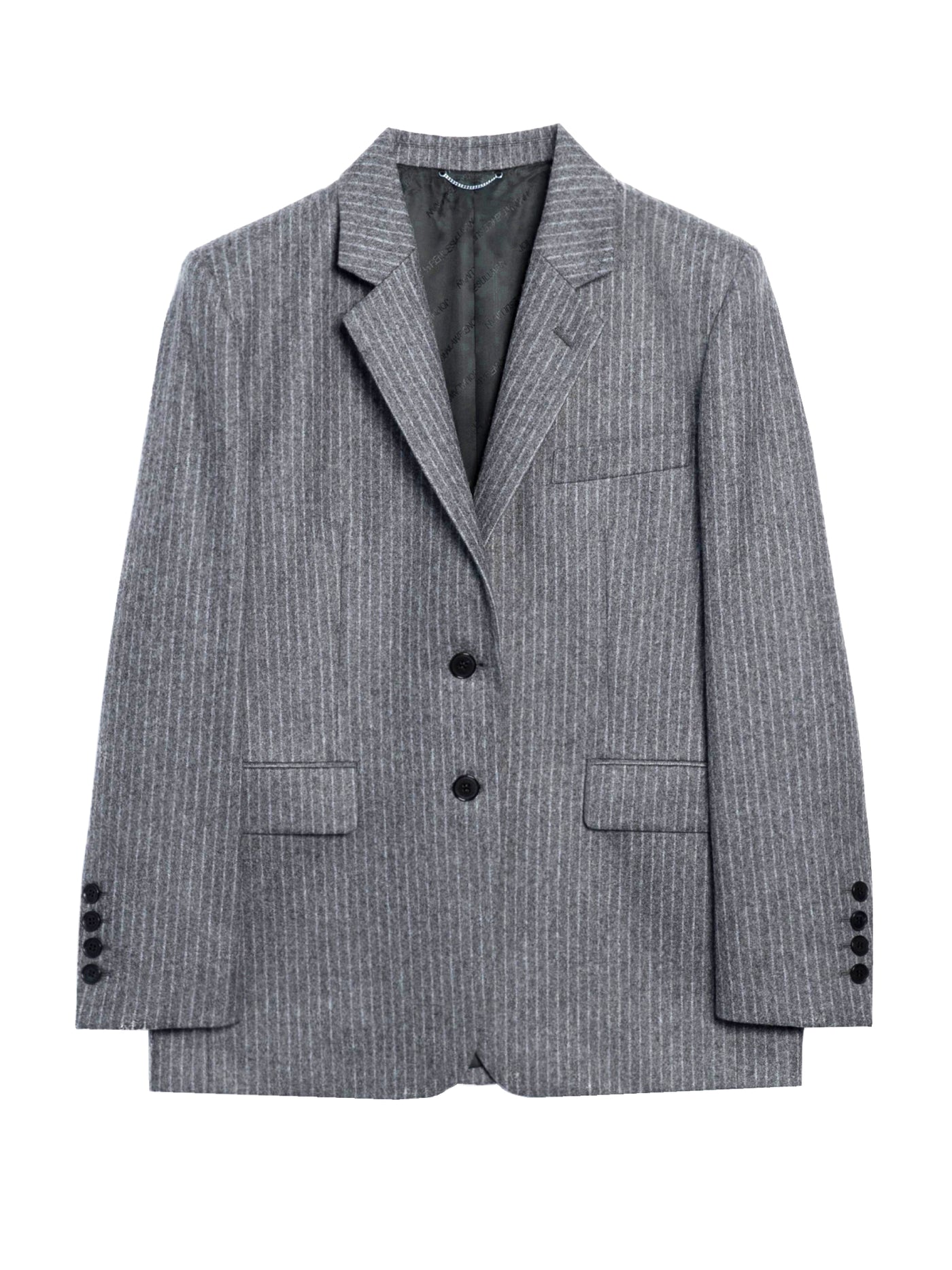 Striped wool single jacket