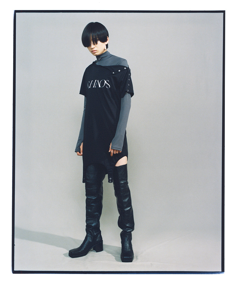 WOMENS "CHAOS" UP SIDE DOWN TOP | BLACK