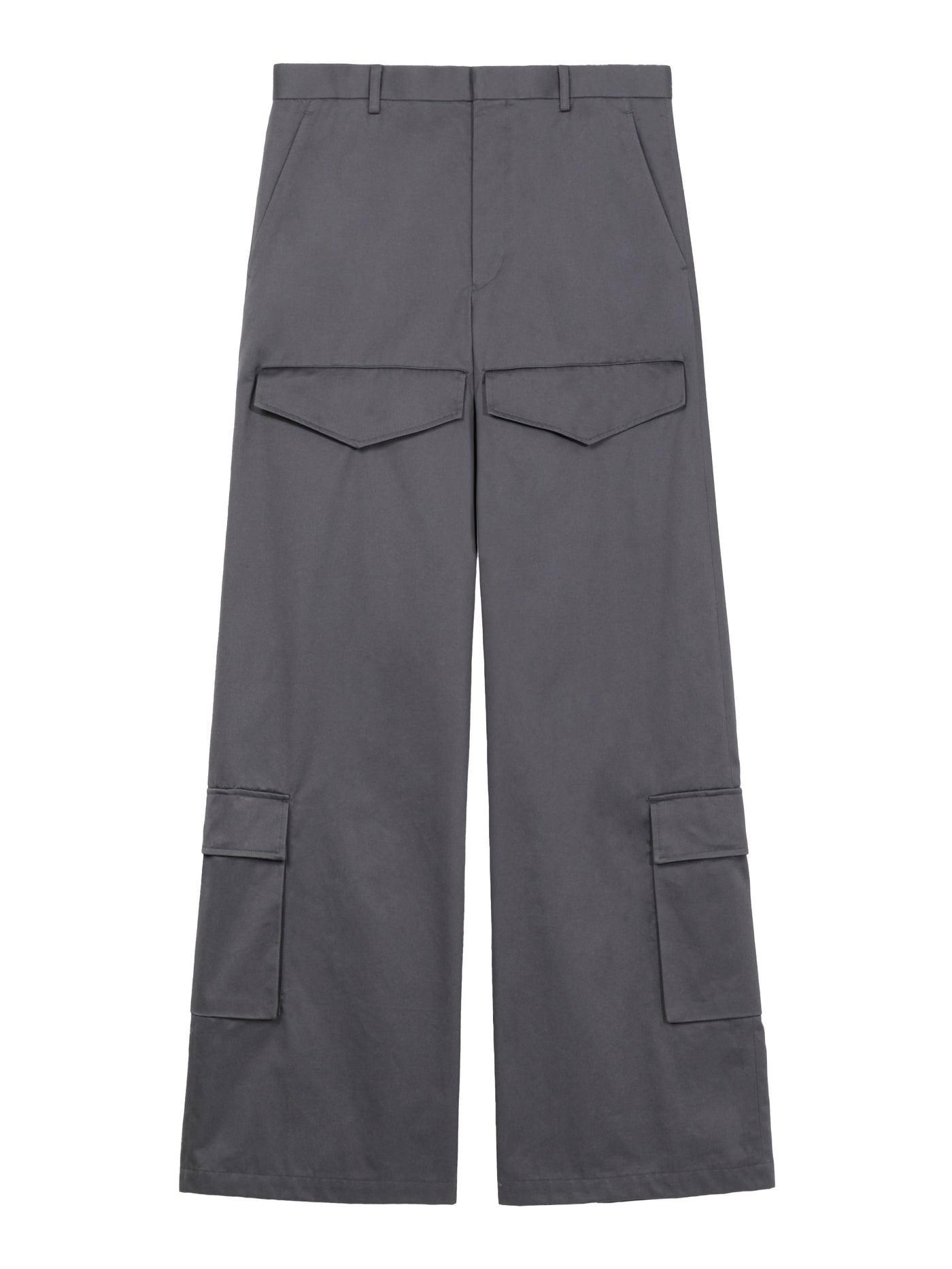 Cotton twill wide cargo pants